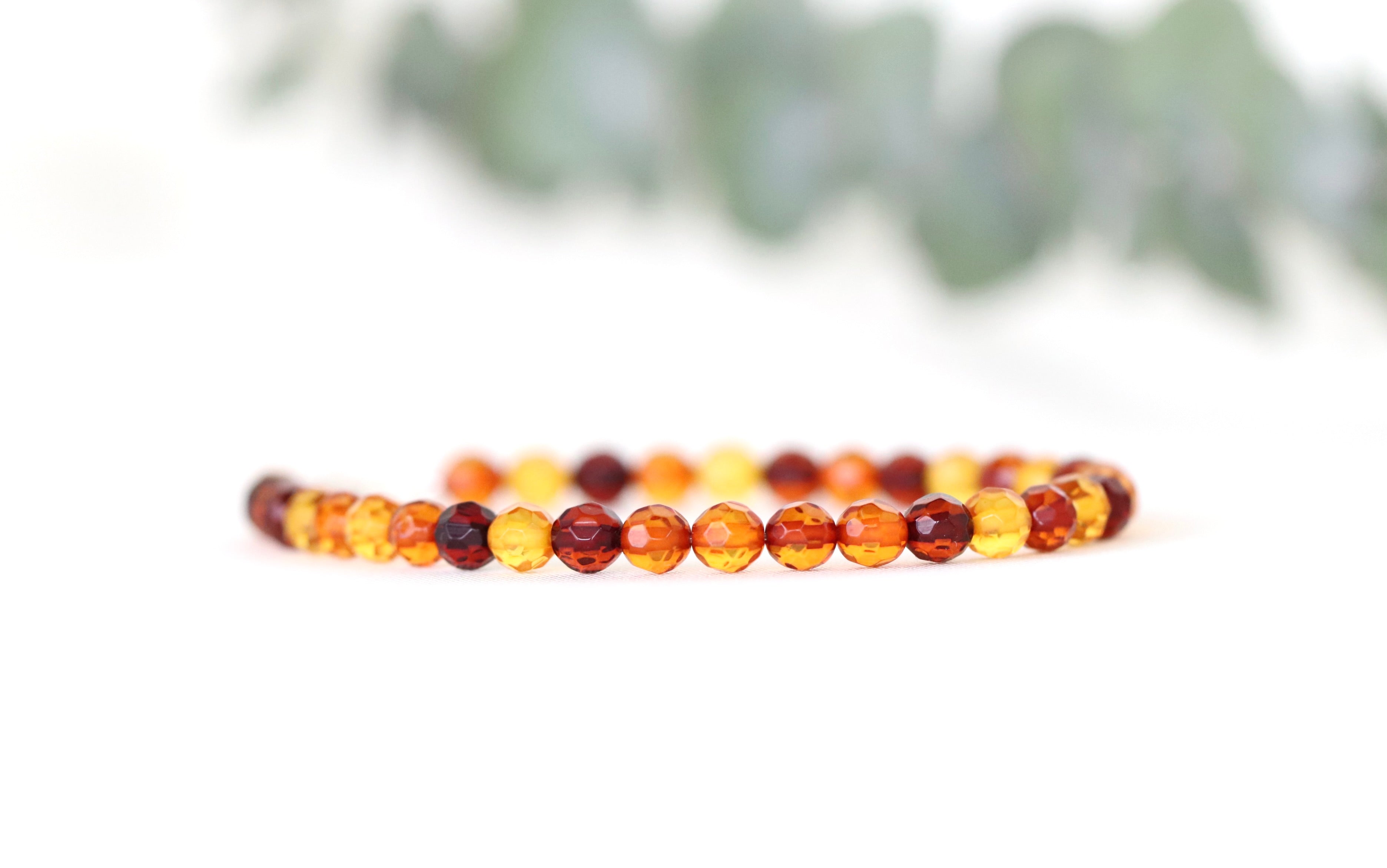 Minimalist Baltic Amber adjustable bracelet