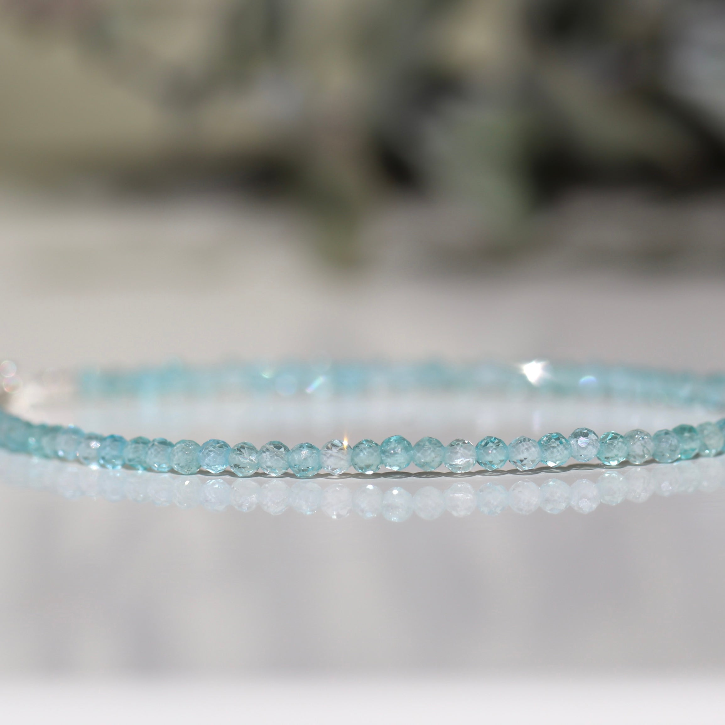 Blue Apatite bracelet with sterling silver clasp