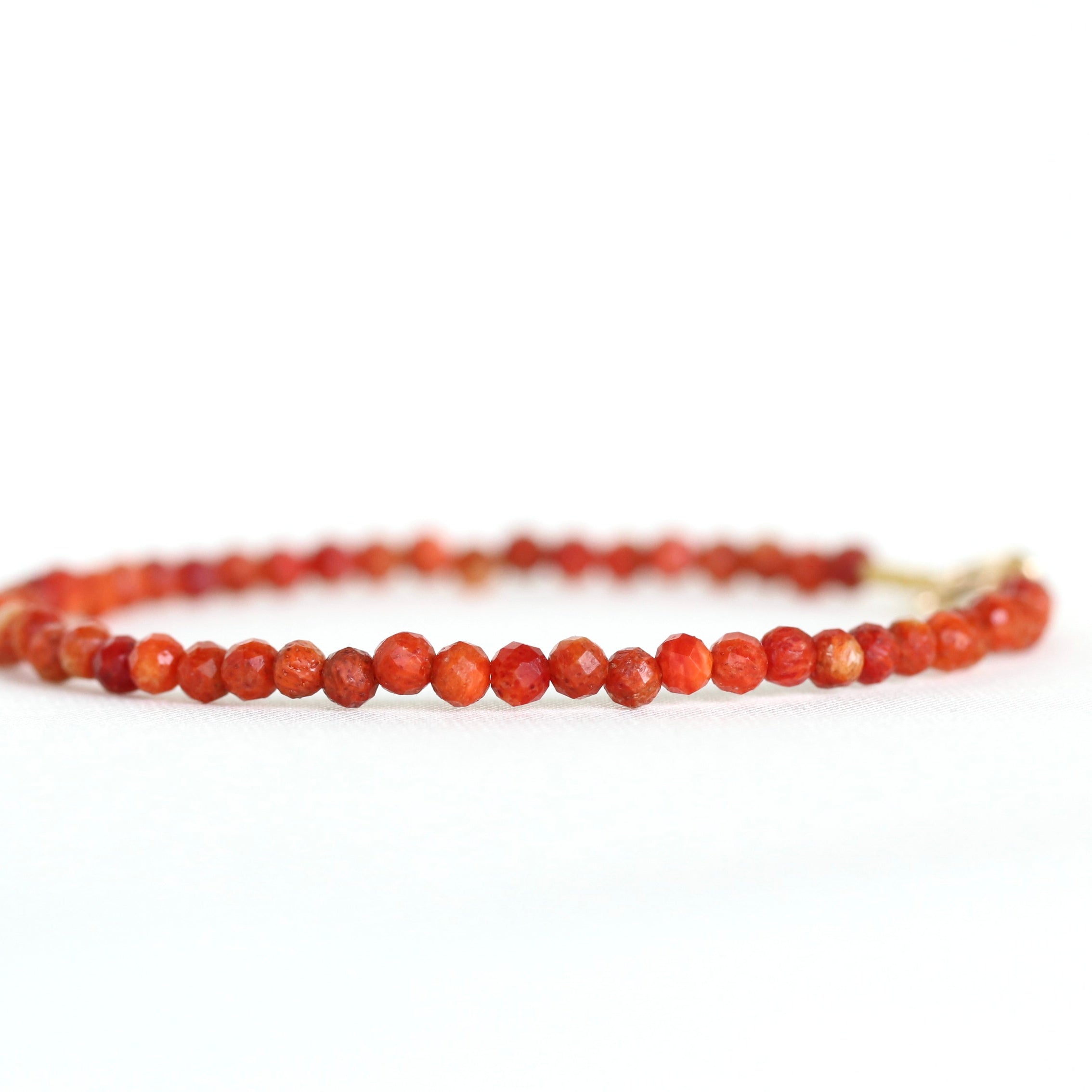 Dainty handmade 3mm Red Coral bracelet