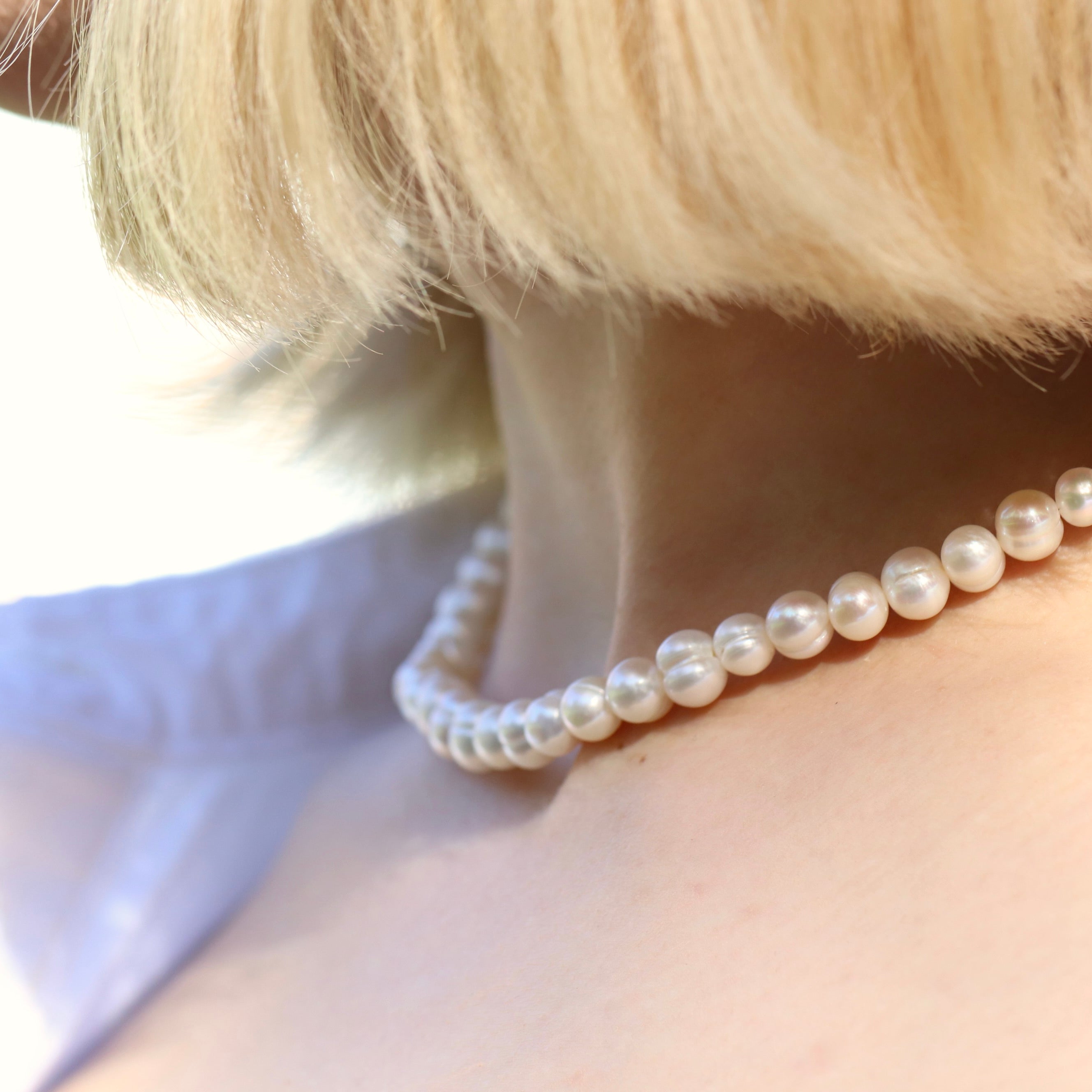 Dainty handmade 8mm Pearl necklace