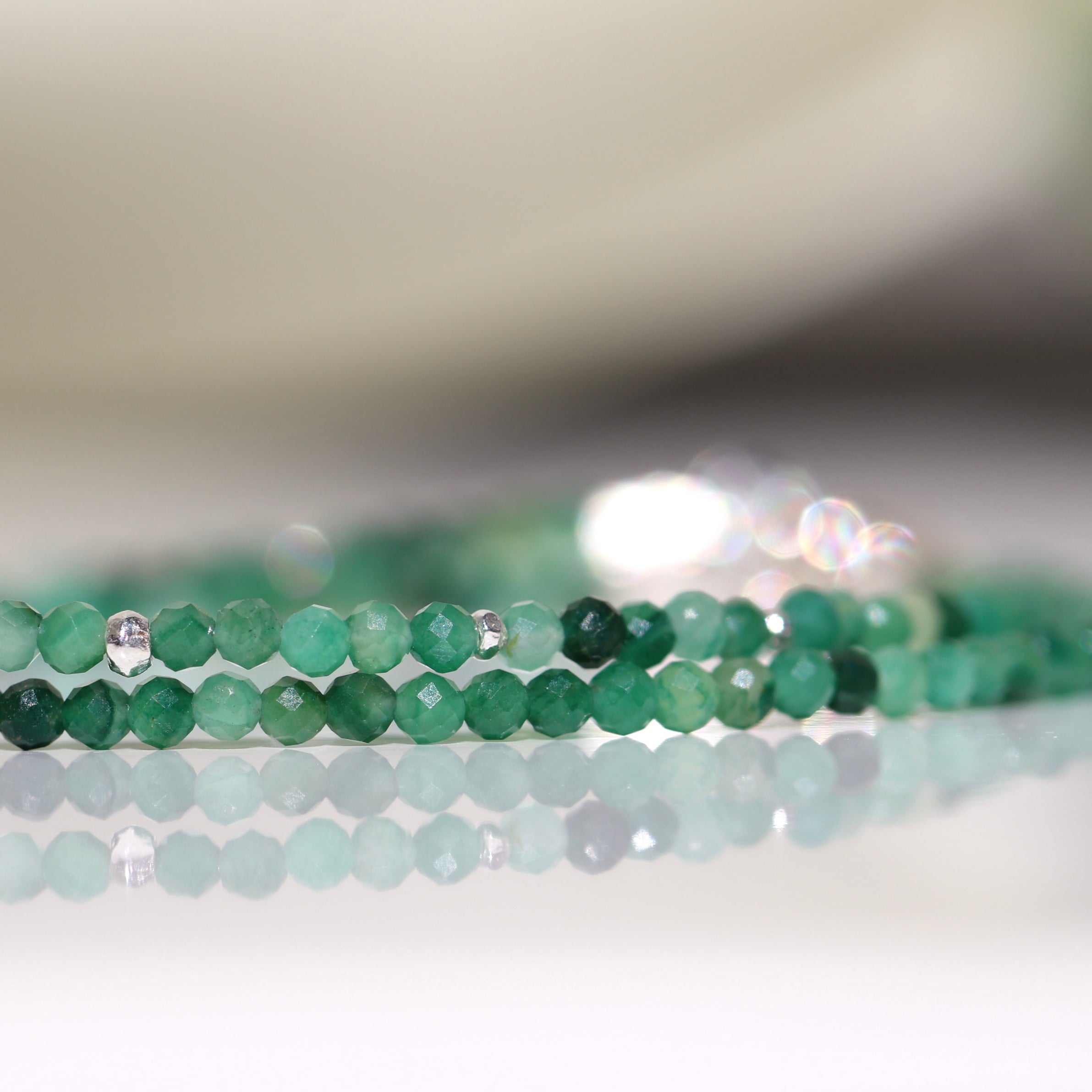 Dainty handmade African Jade bracelet
