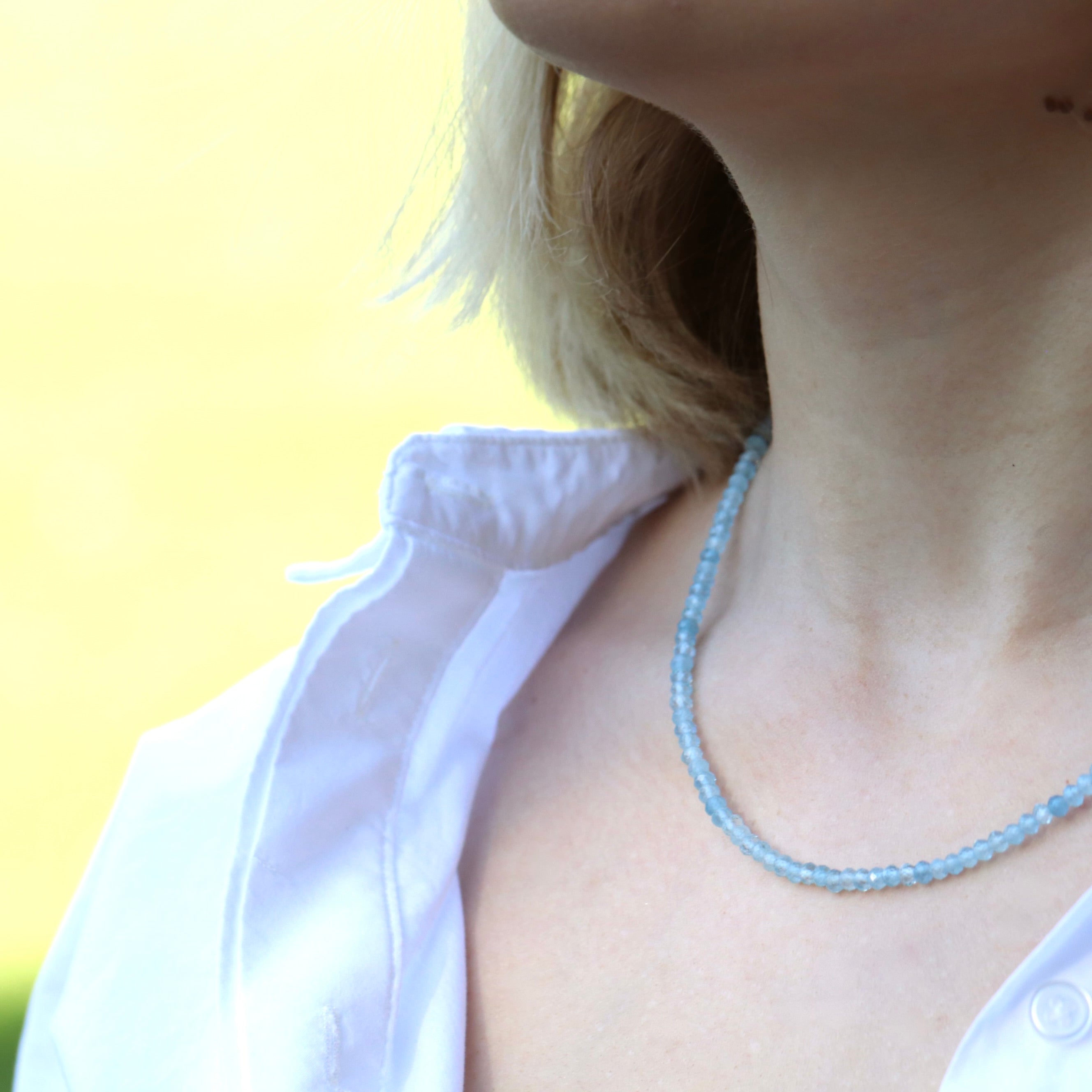 Dainty handmade Aquamarine necklace