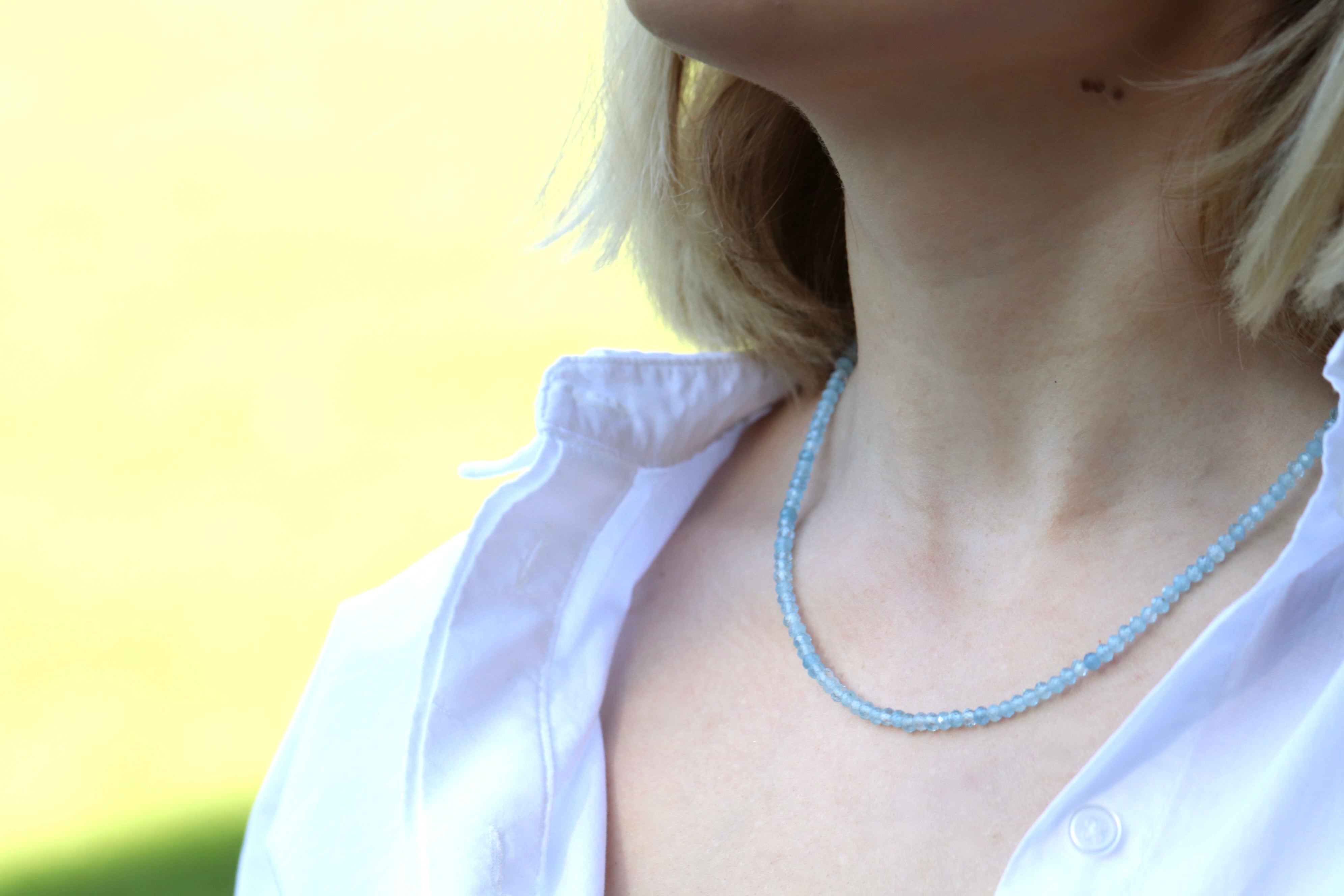 Dainty handmade Aquamarine necklace