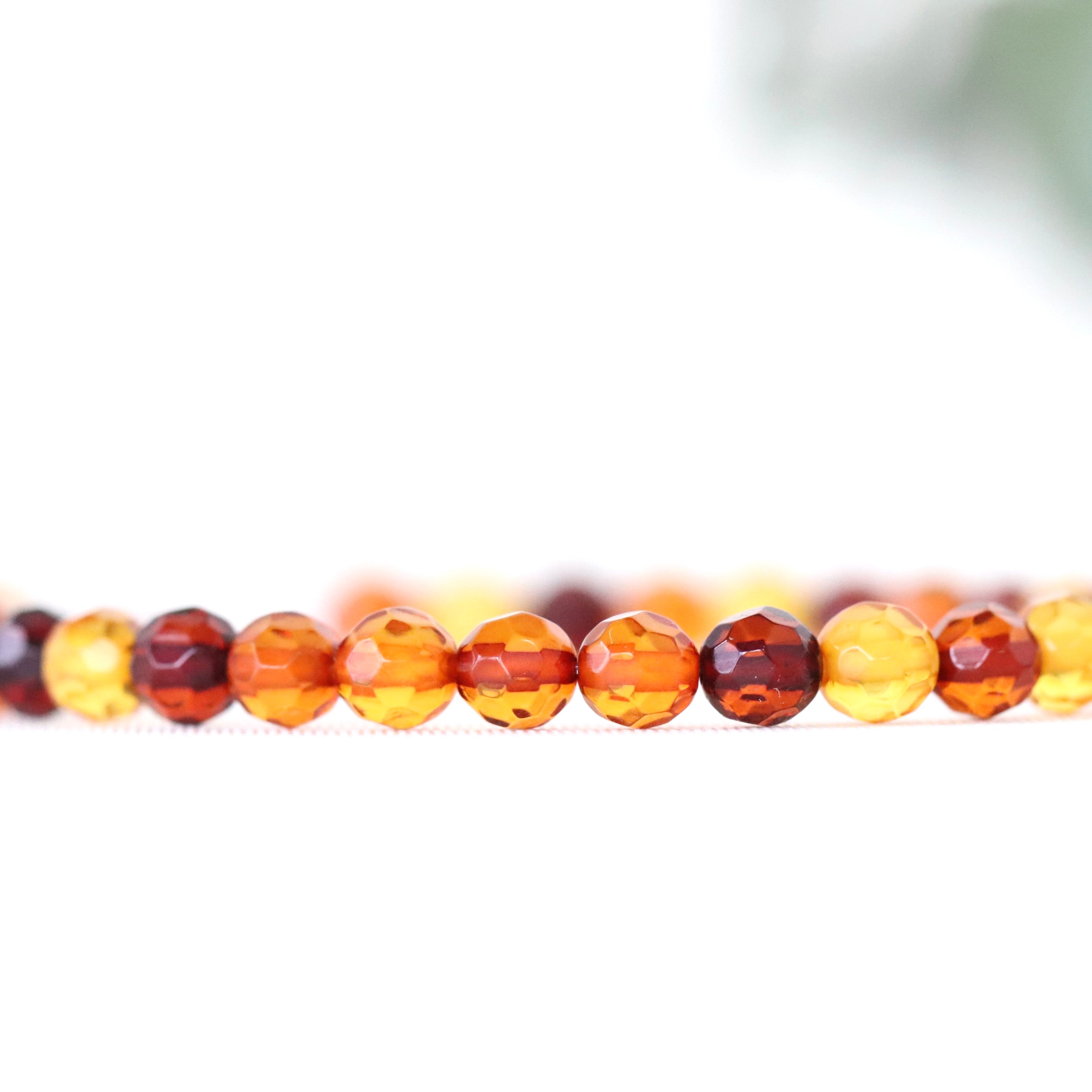 Dainty handmade Baltic Amber bracelet, adjustable