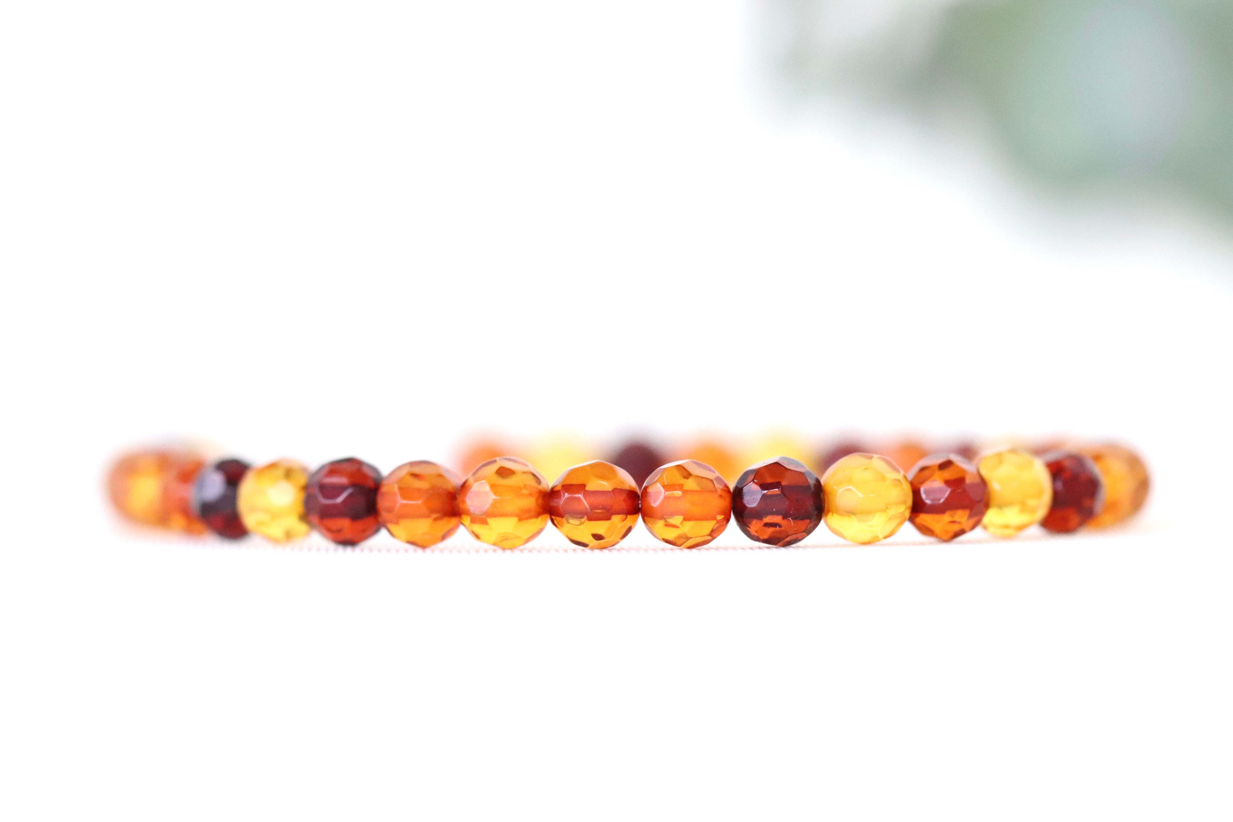Dainty handmade Baltic Amber bracelet, adjustable
