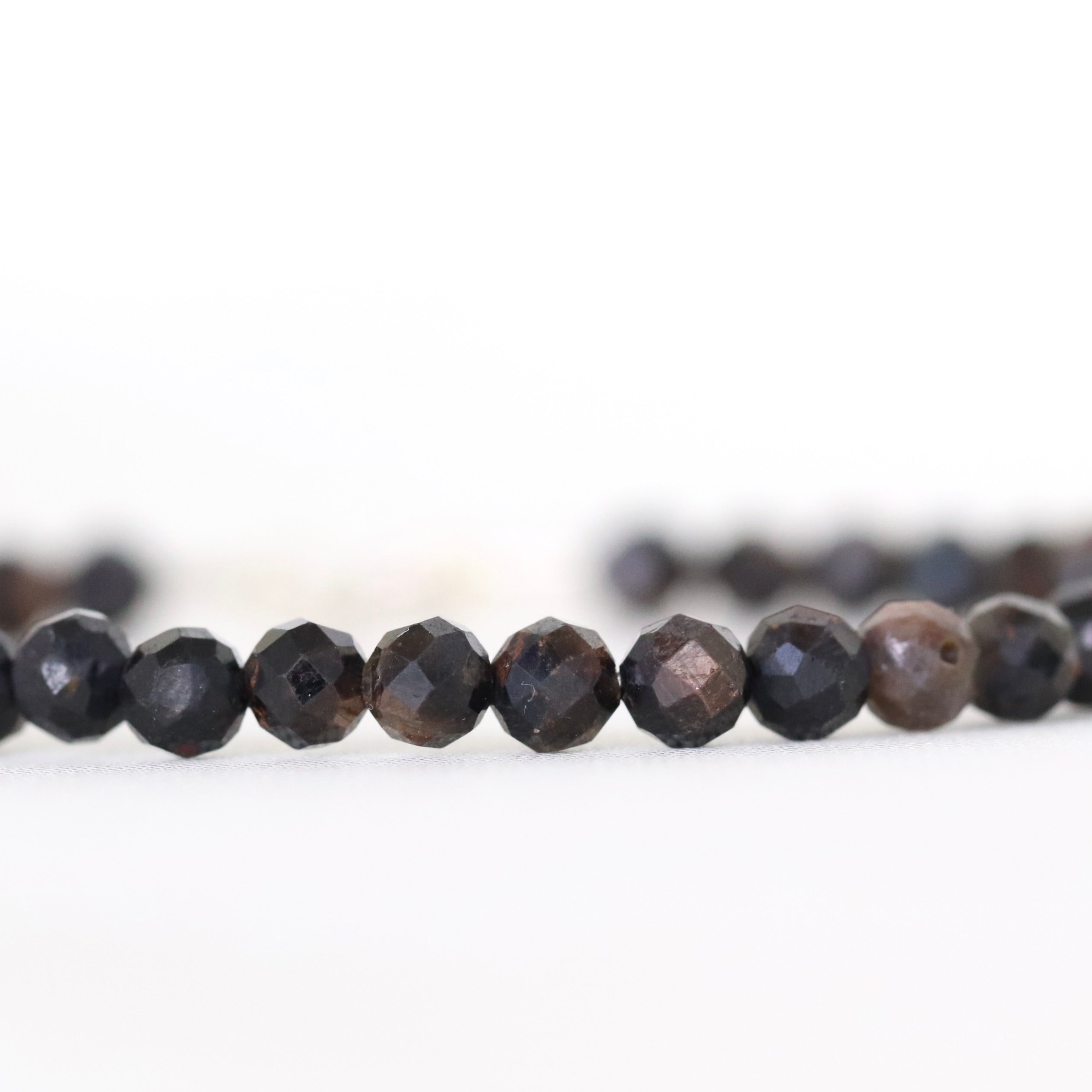 Dainty handmade Black Star Sapphire bracelet, minimalist