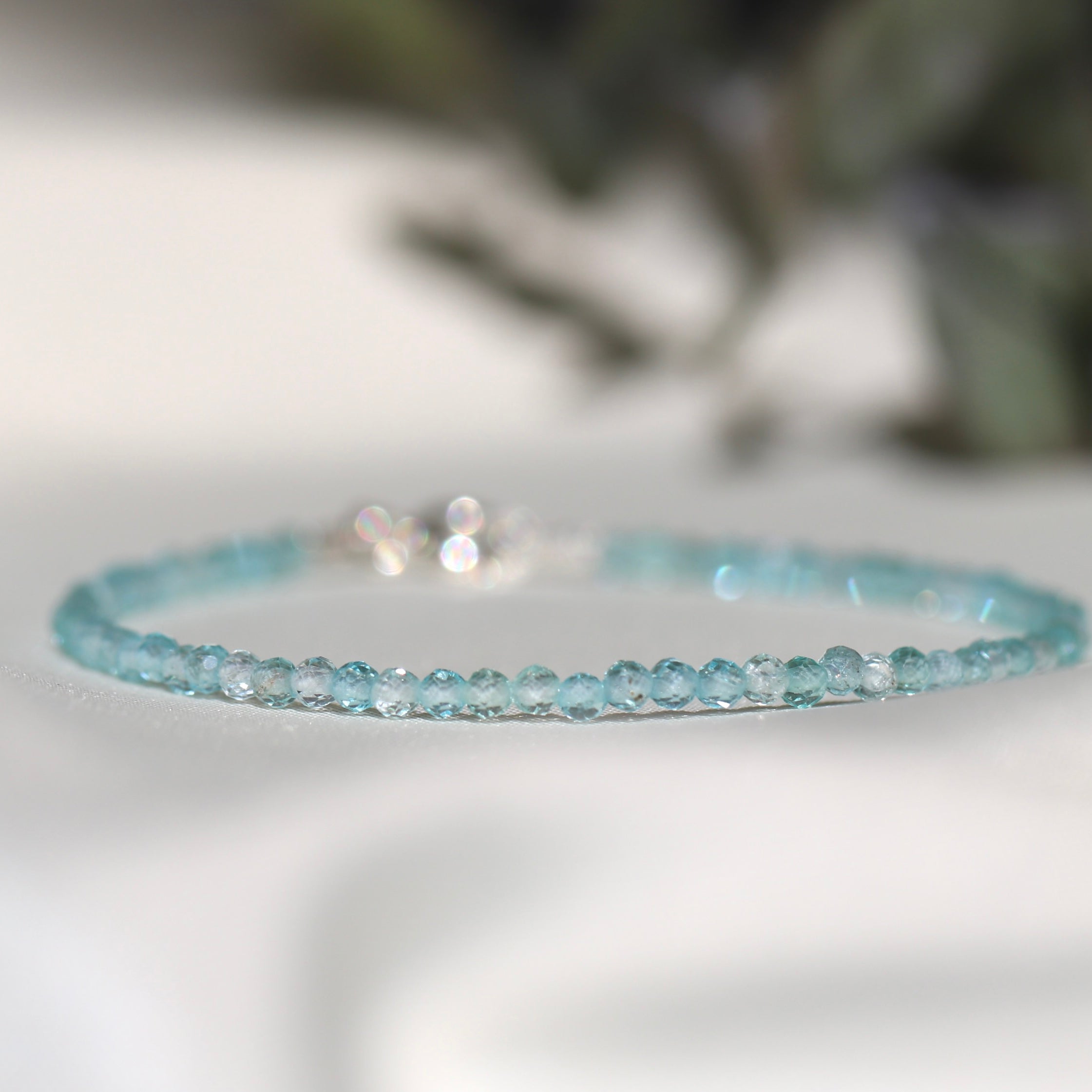 Dainty handmade Blue Apatite bracelet