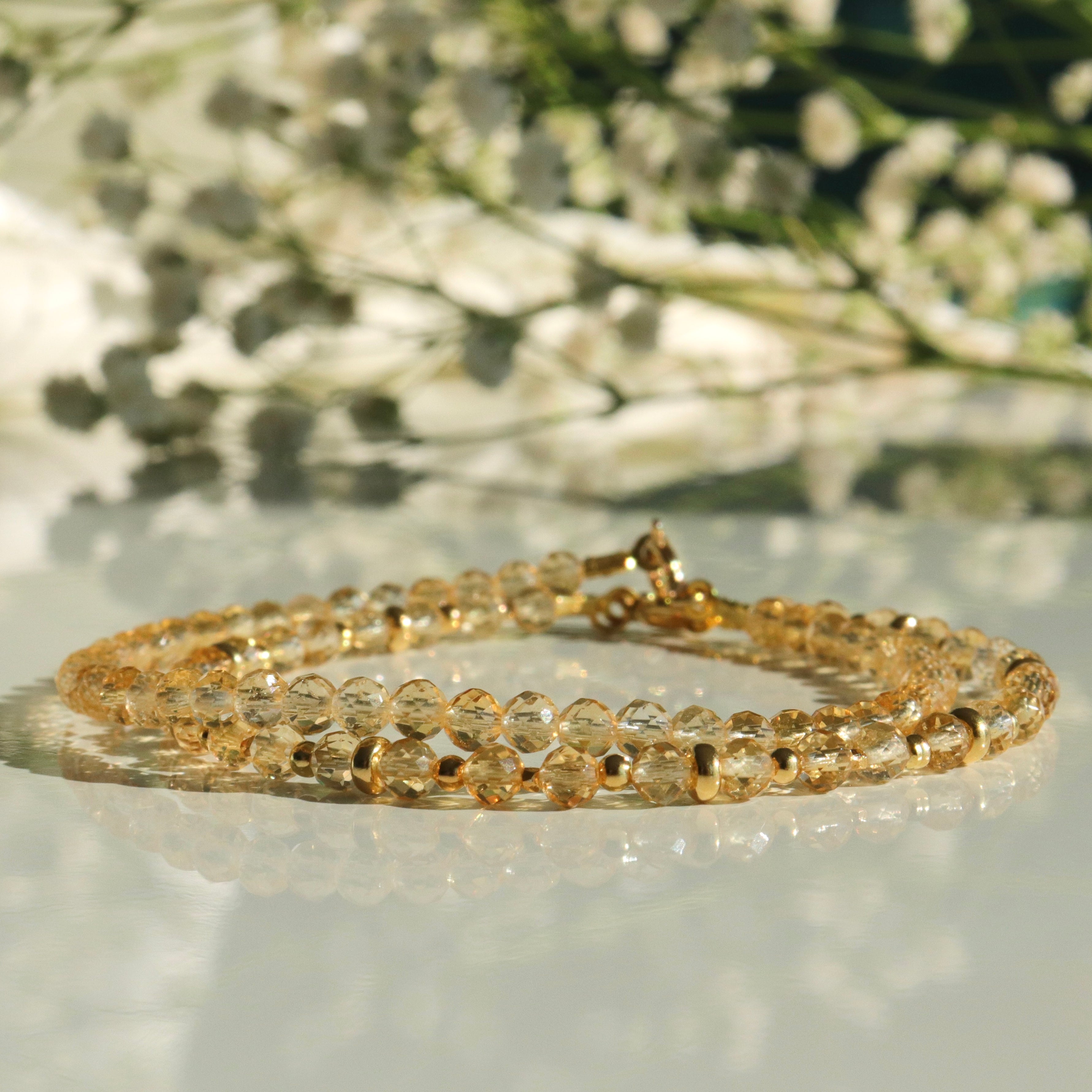 Dainty handmade Citrine bracelet