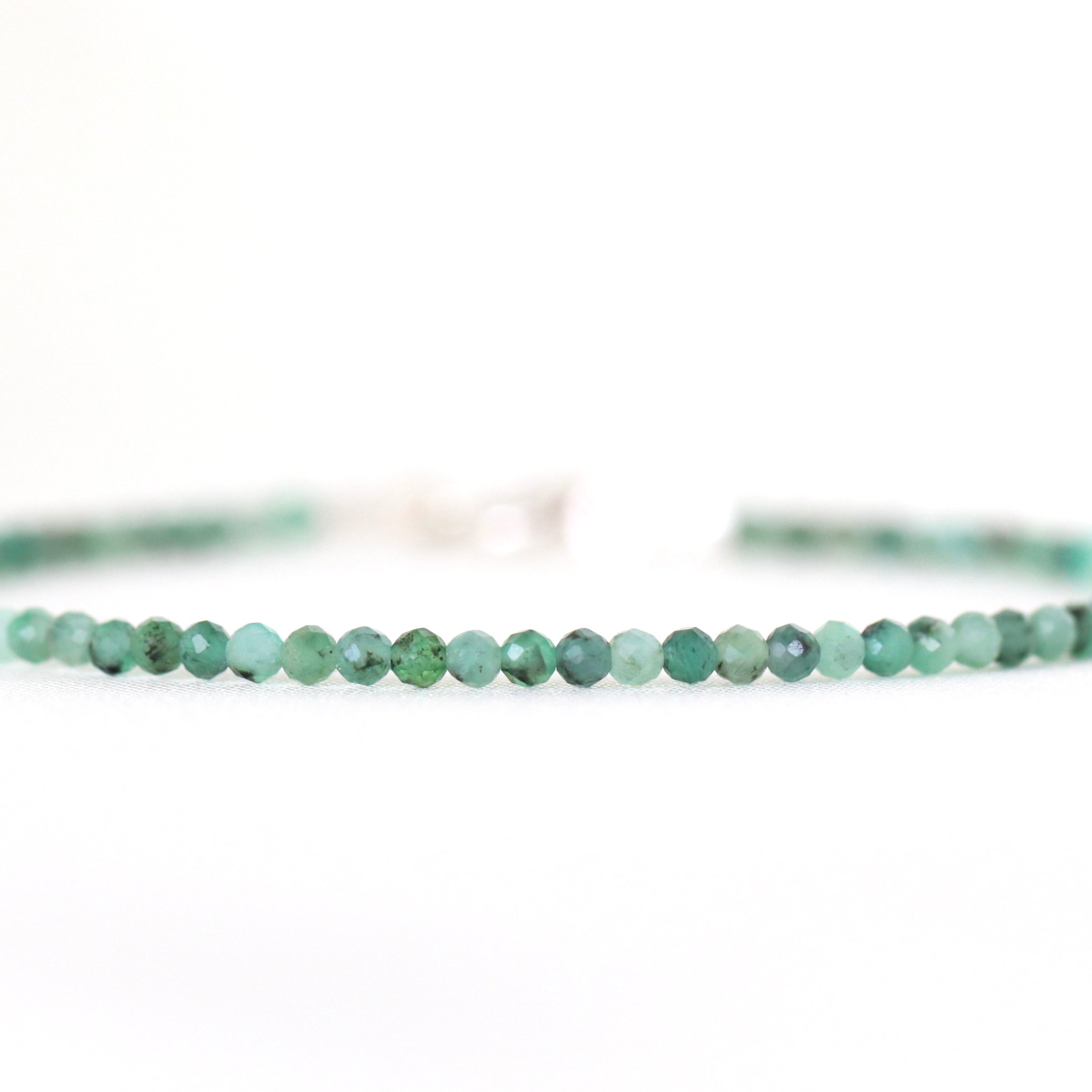 Dainty handmade Colombian Emerald bracelet