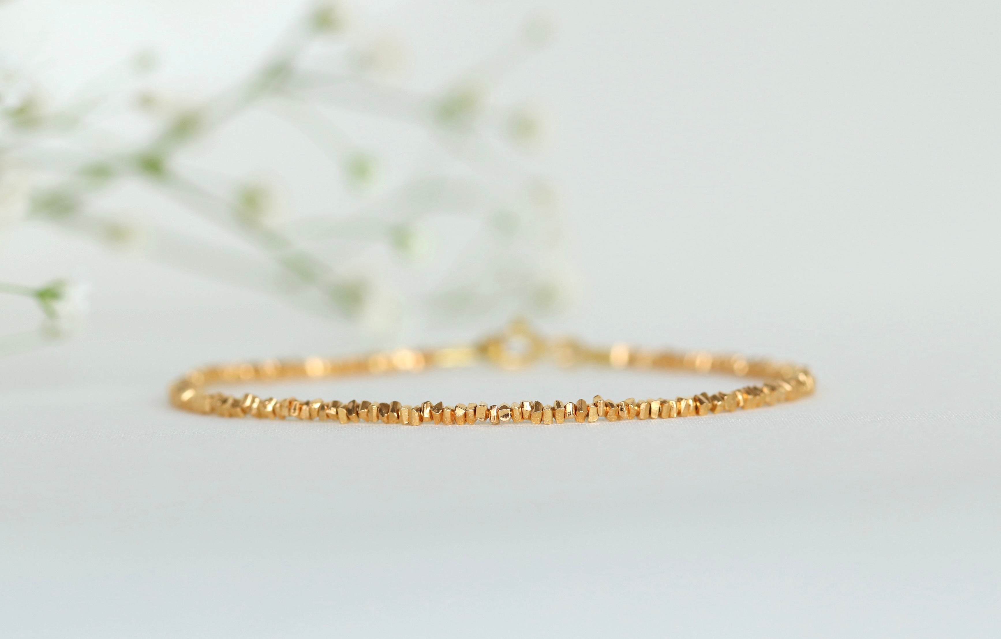 Dainty handmade gold Karen Hill Tribe bracelet