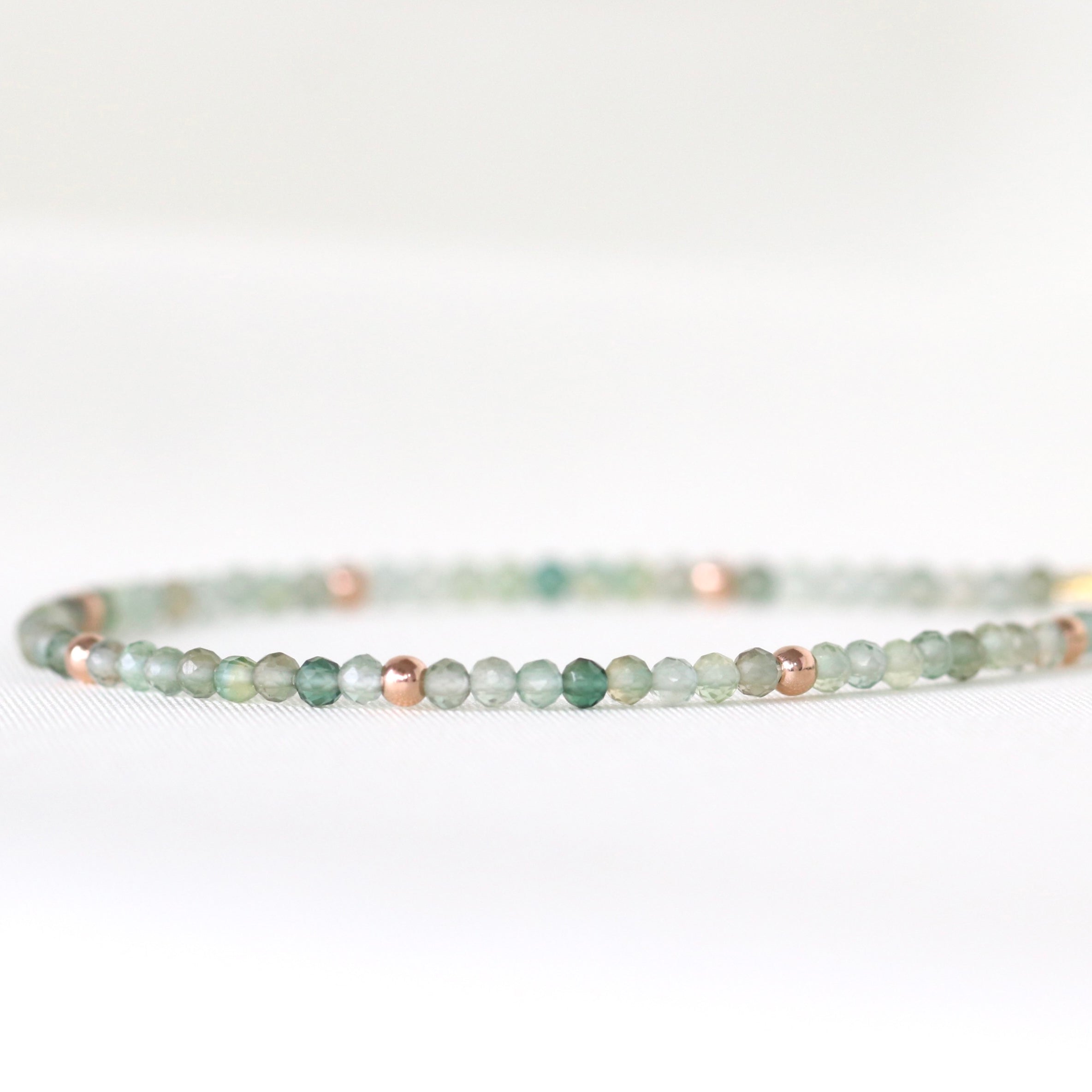 Dainty handmade Green Amethyst bracelet, minimalist design