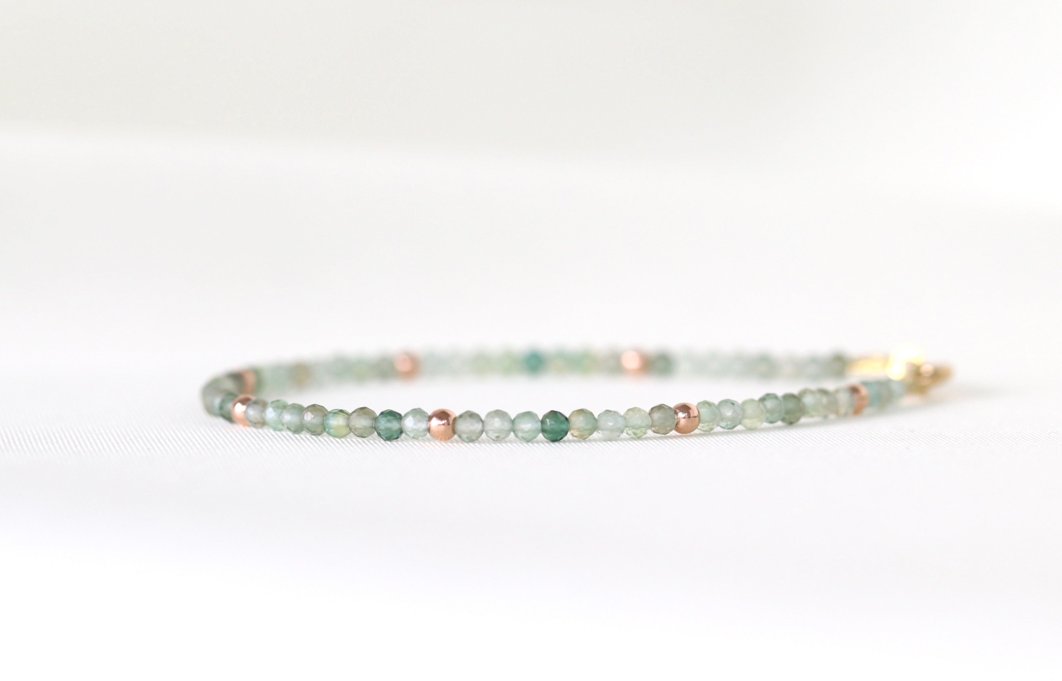 Dainty handmade Green Amethyst bracelet, minimalist design