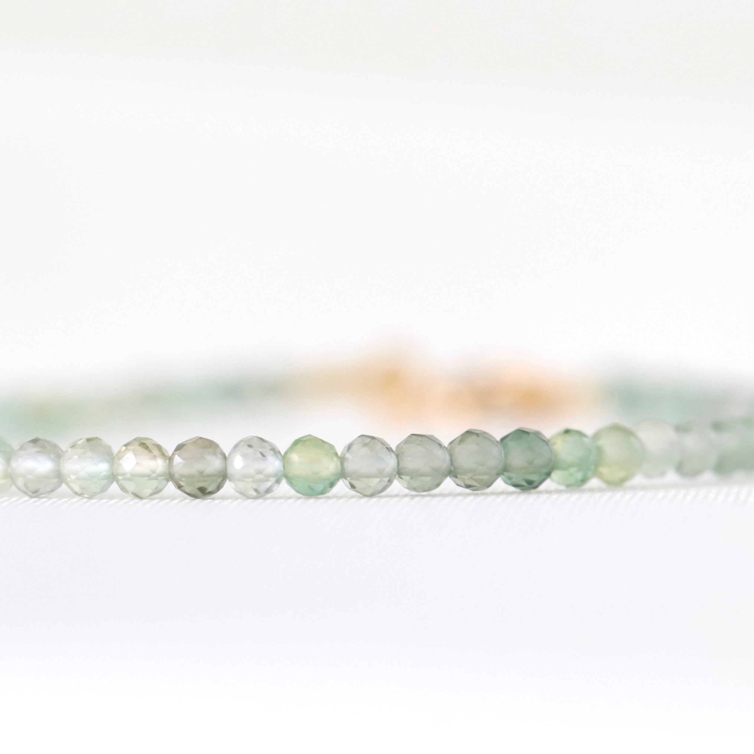 Dainty handmade Green Amethyst bracelet, minimalist style