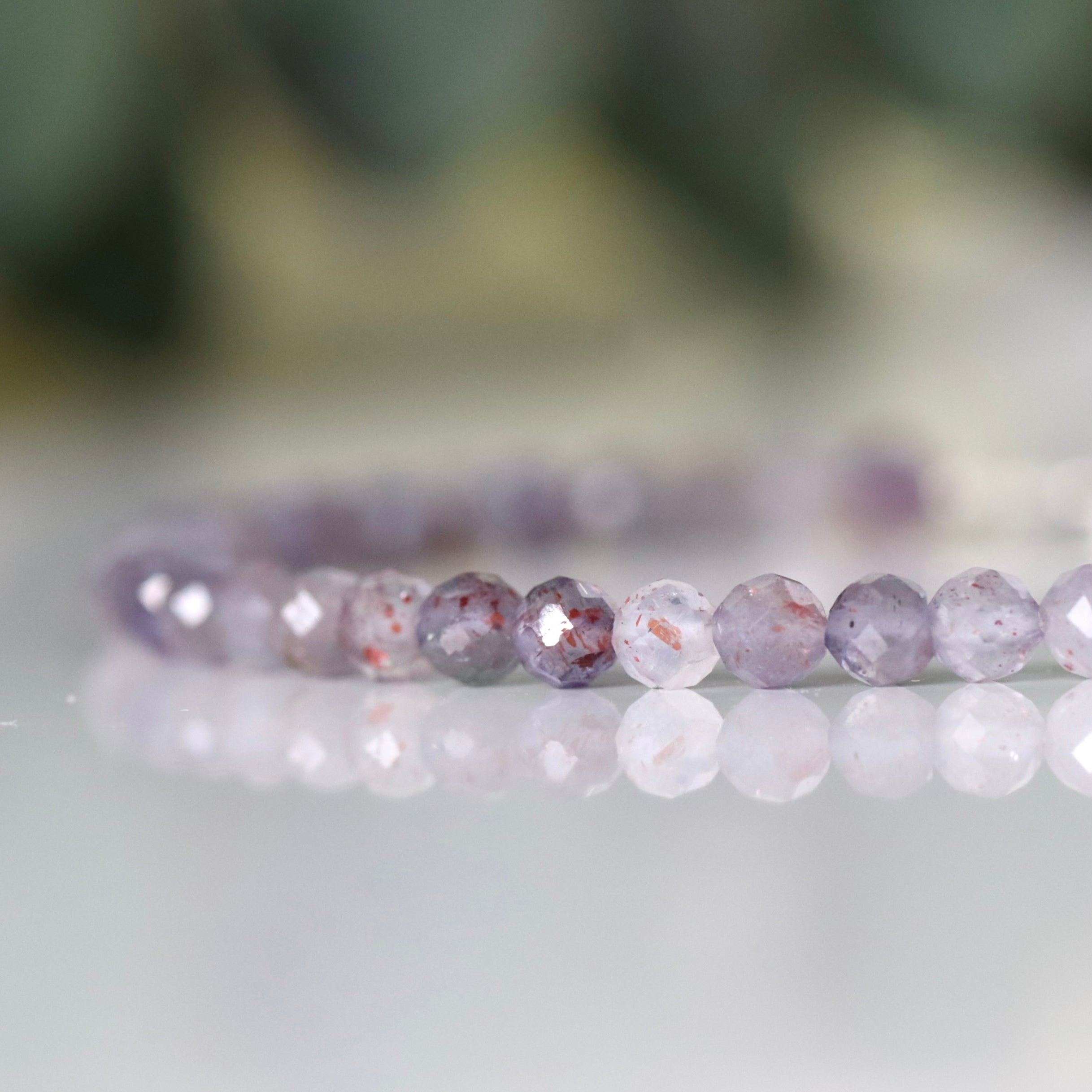 Dainty handmade Iolite and Sunstone bracelet
