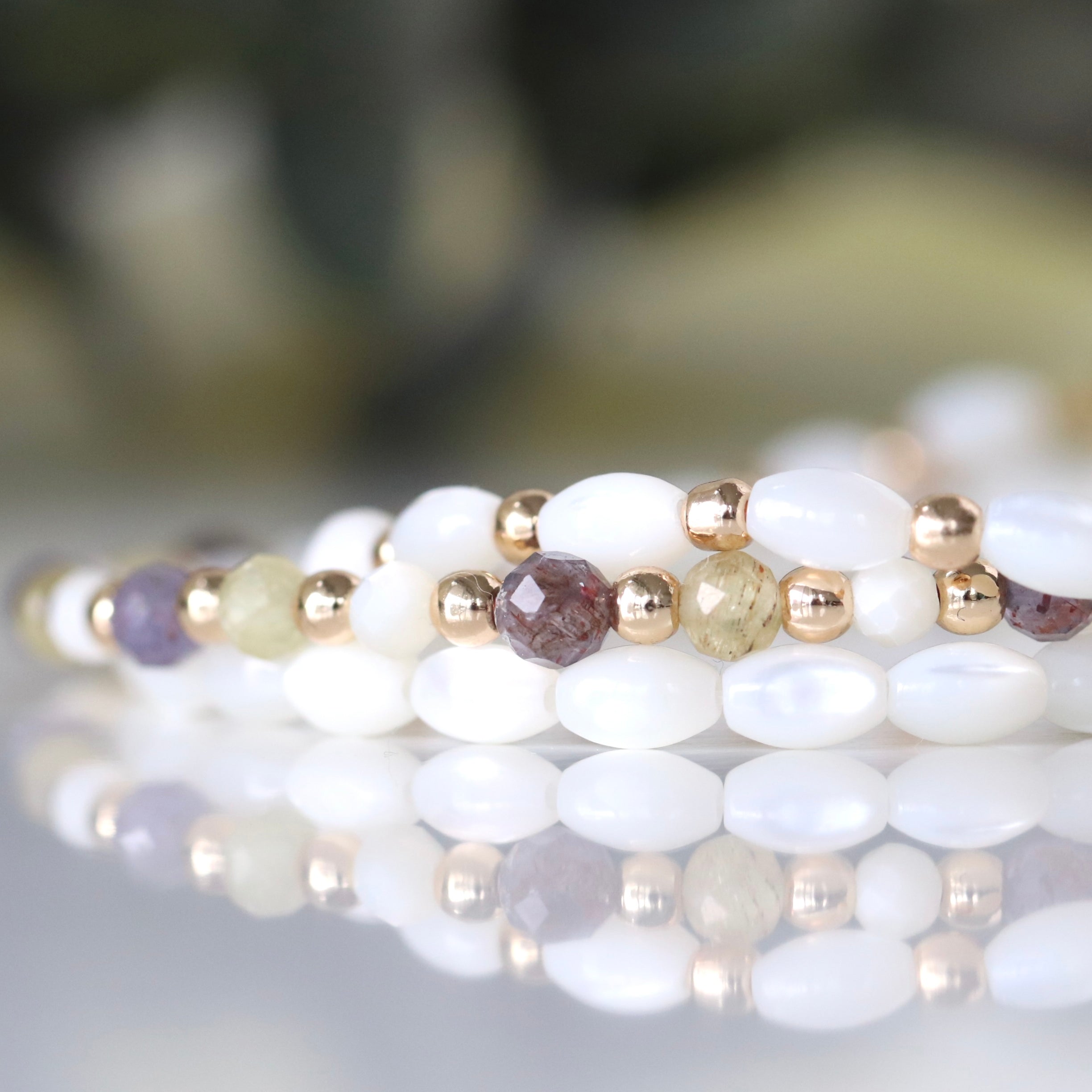 Dainty handmade Mother of Pearl bracelet