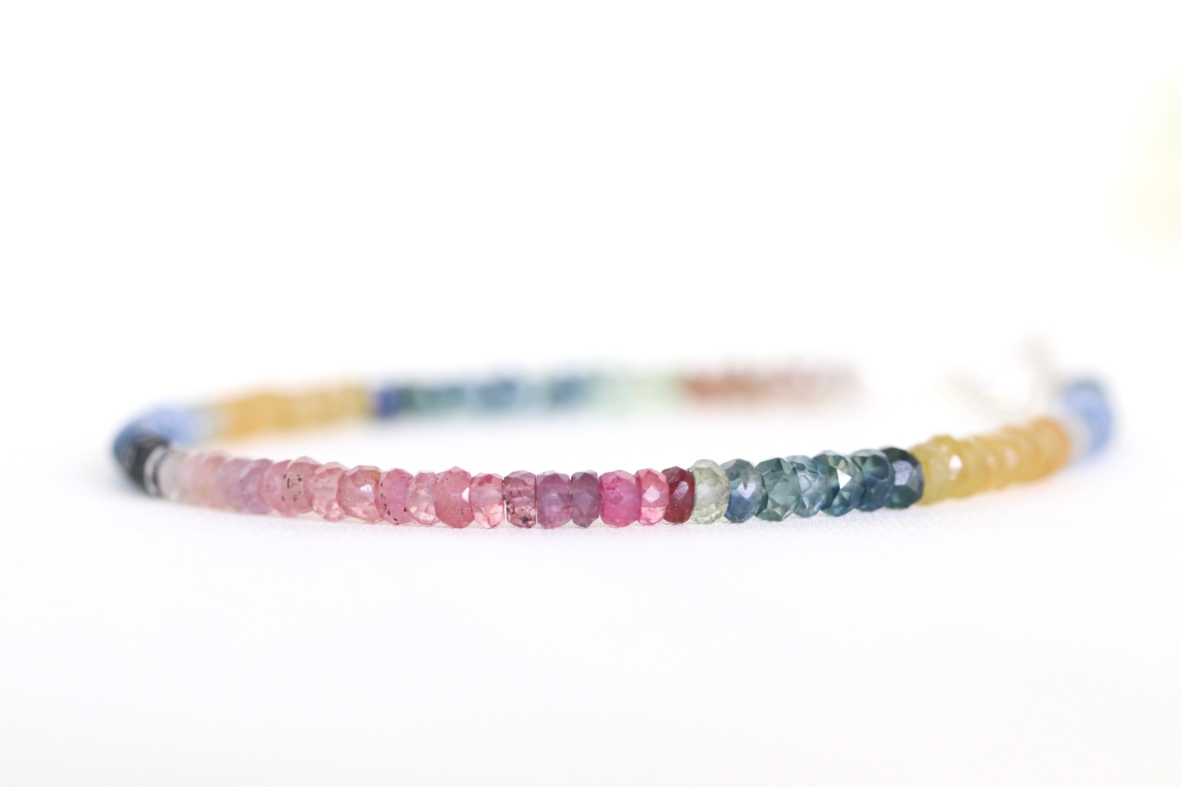Dainty handmade Ombre Sapphire bracelet