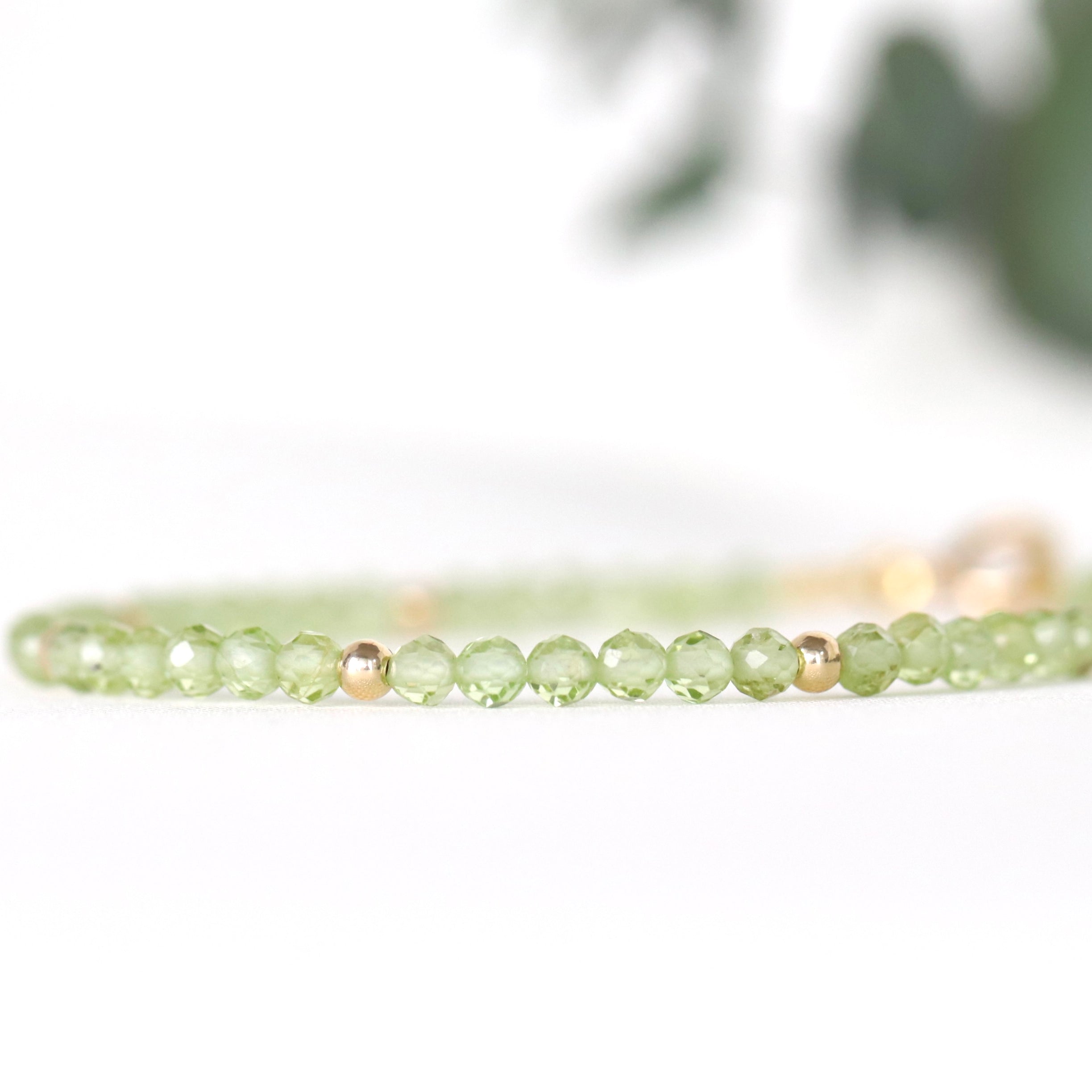 Dainty handmade Peridot bracelet