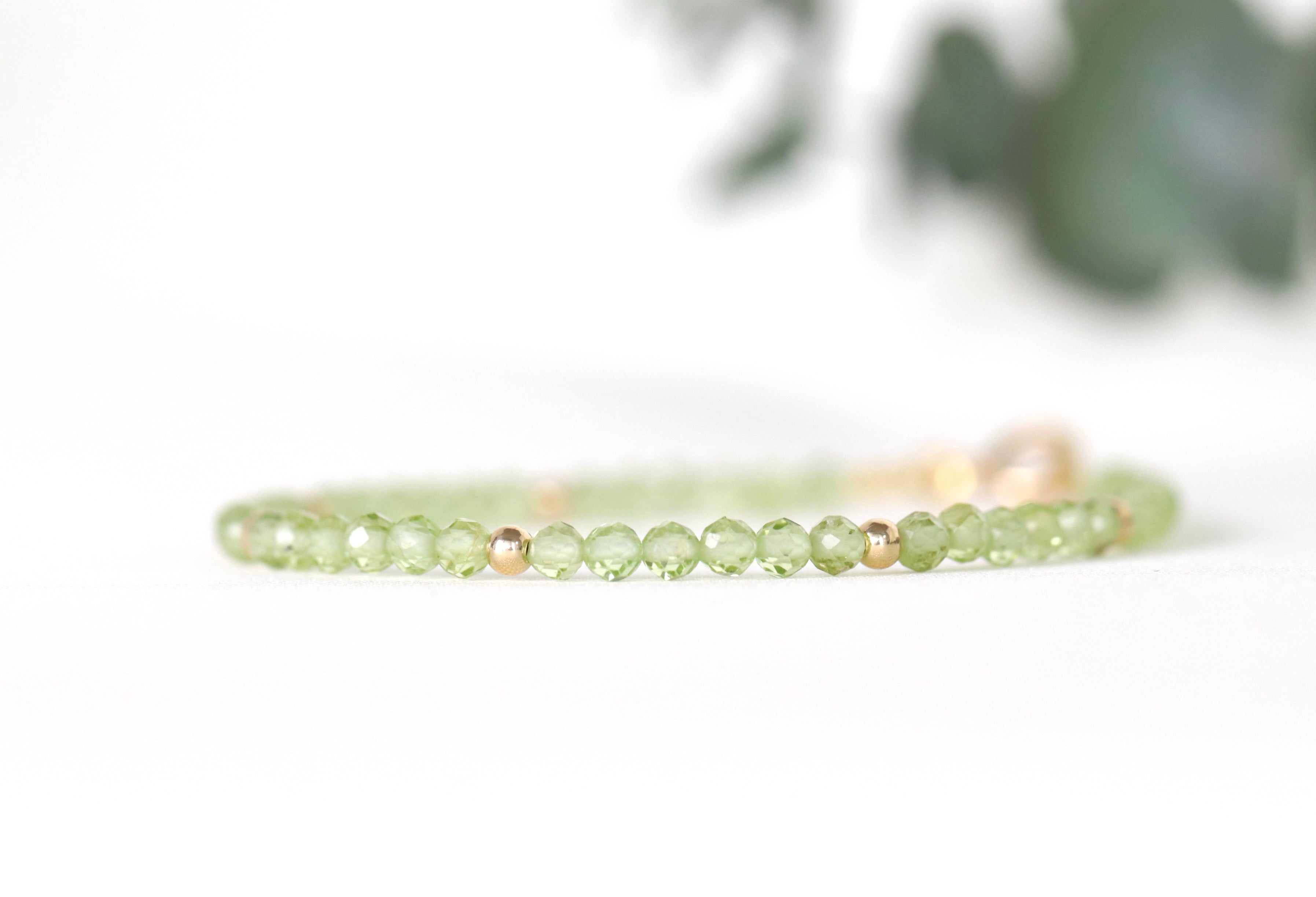 Dainty handmade Peridot bracelet