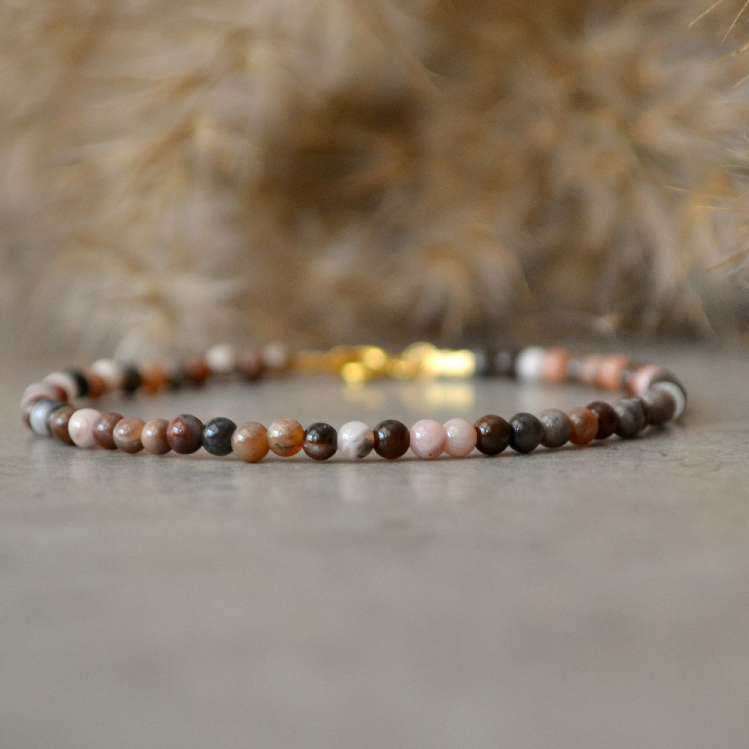 Dainty handmade Petrified Wood bracelet