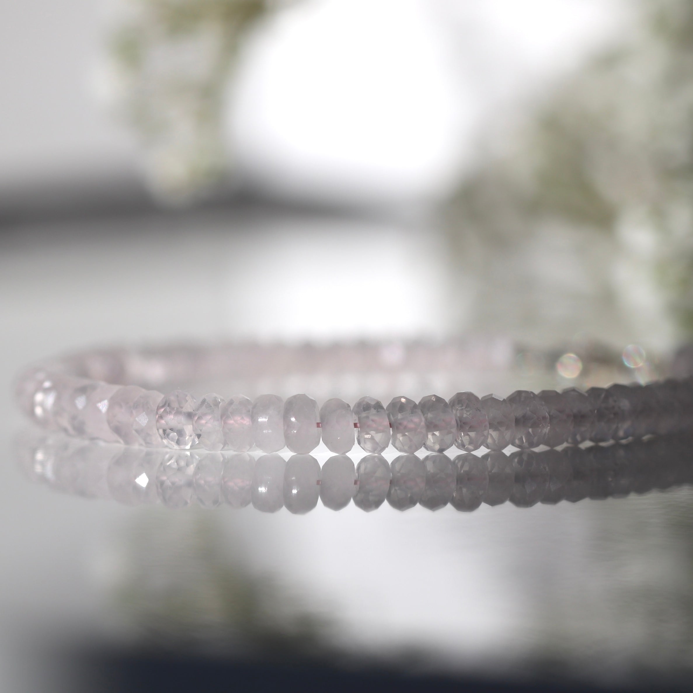 Dainty handmade Rose Quartz bracelet