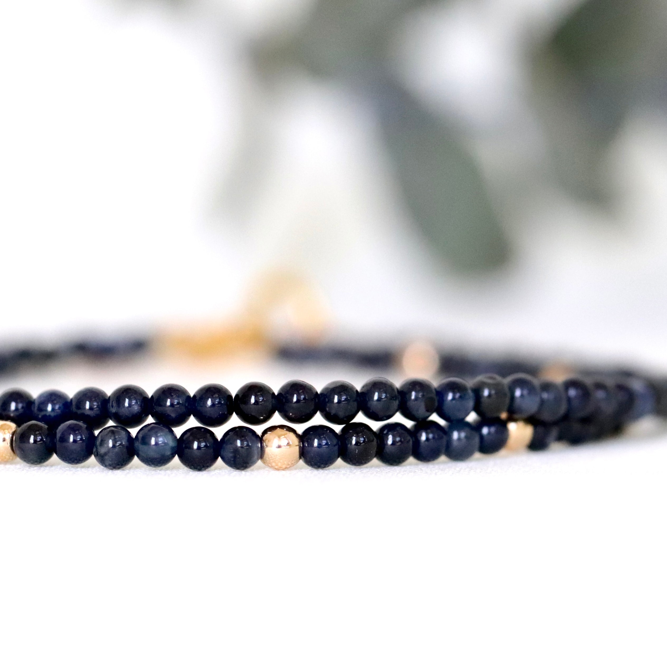 Dainty handmade Sapphire bracelet by Oberia Jewelry