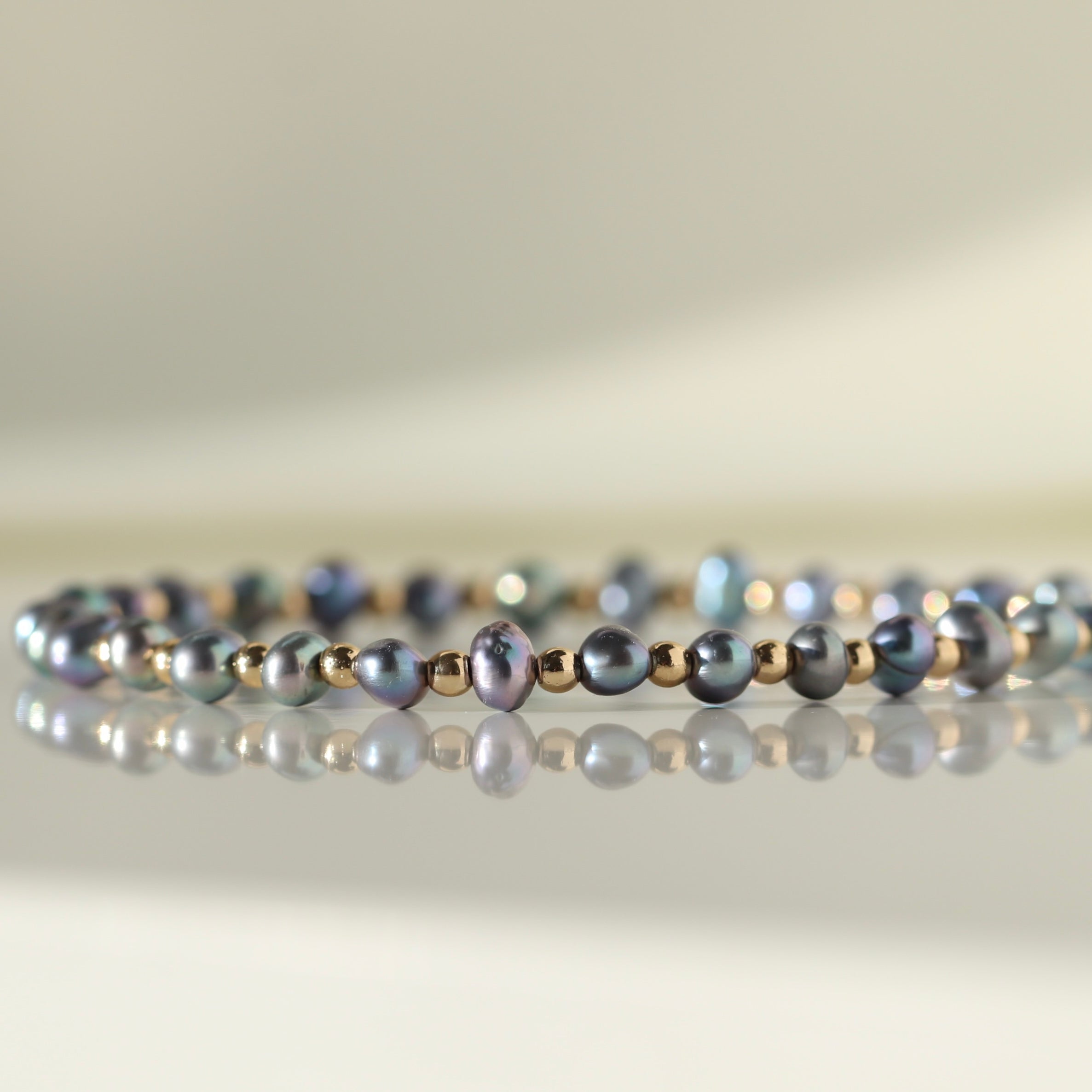 Dainty handmade Tahitian Pearl bracelet