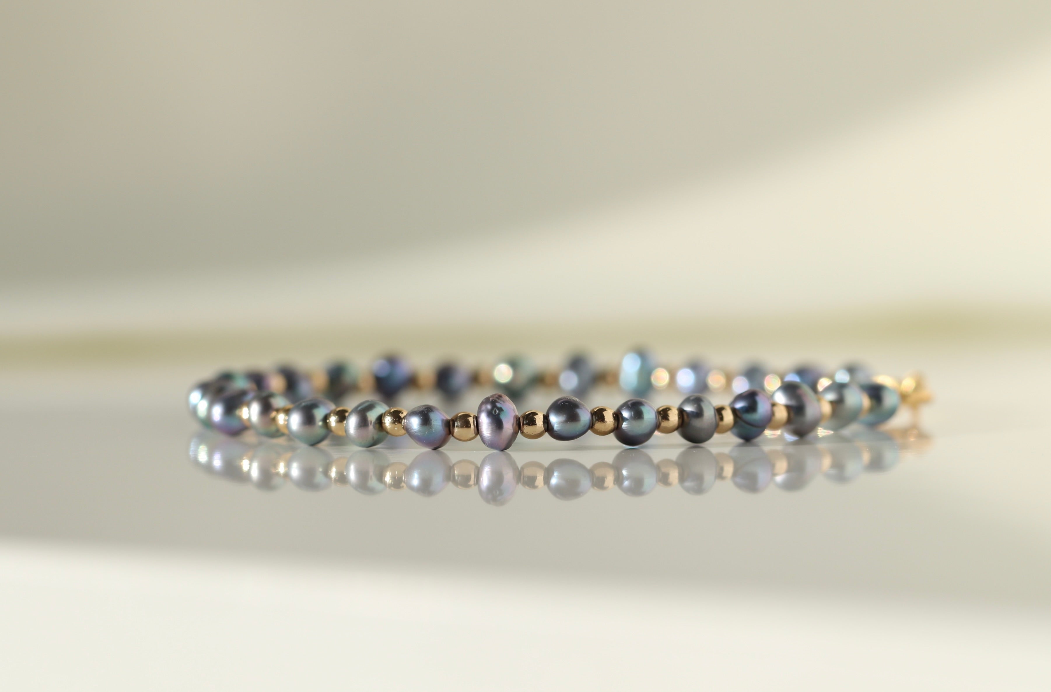 Dainty handmade Tahitian Pearl bracelet
