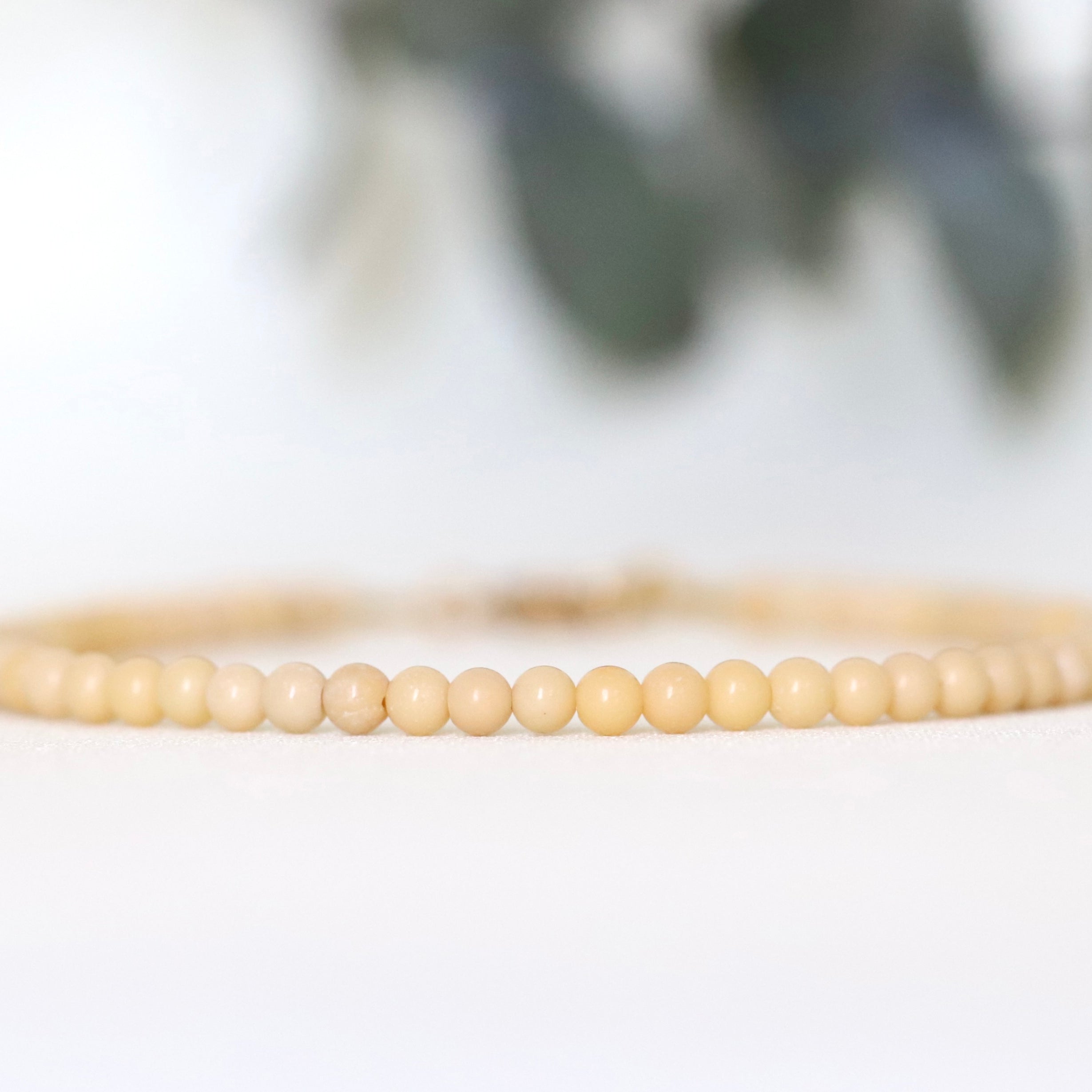 Dainty handmade Yellow Jade bracelet