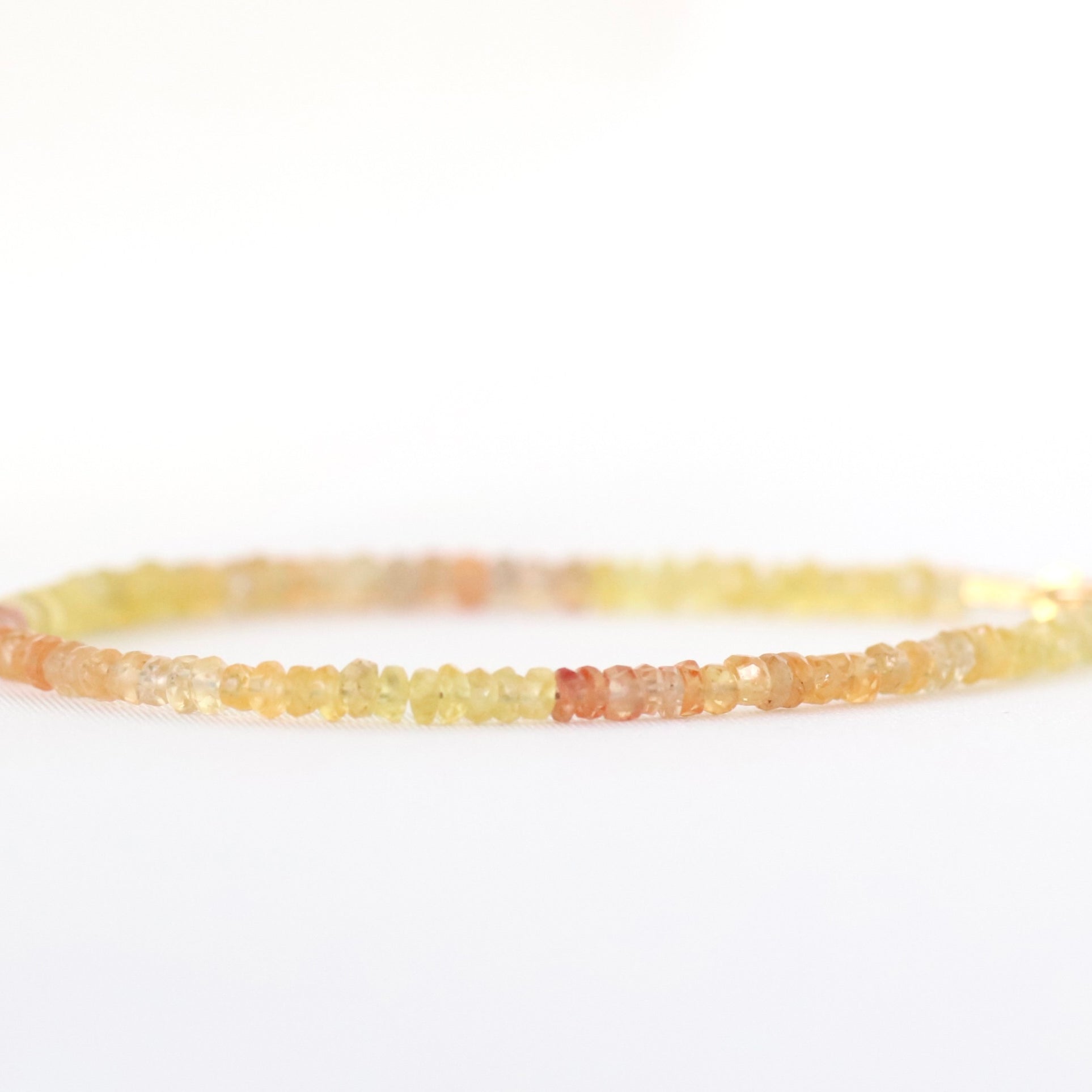 Dainty handmade Yellow Orange Sapphire bracelet