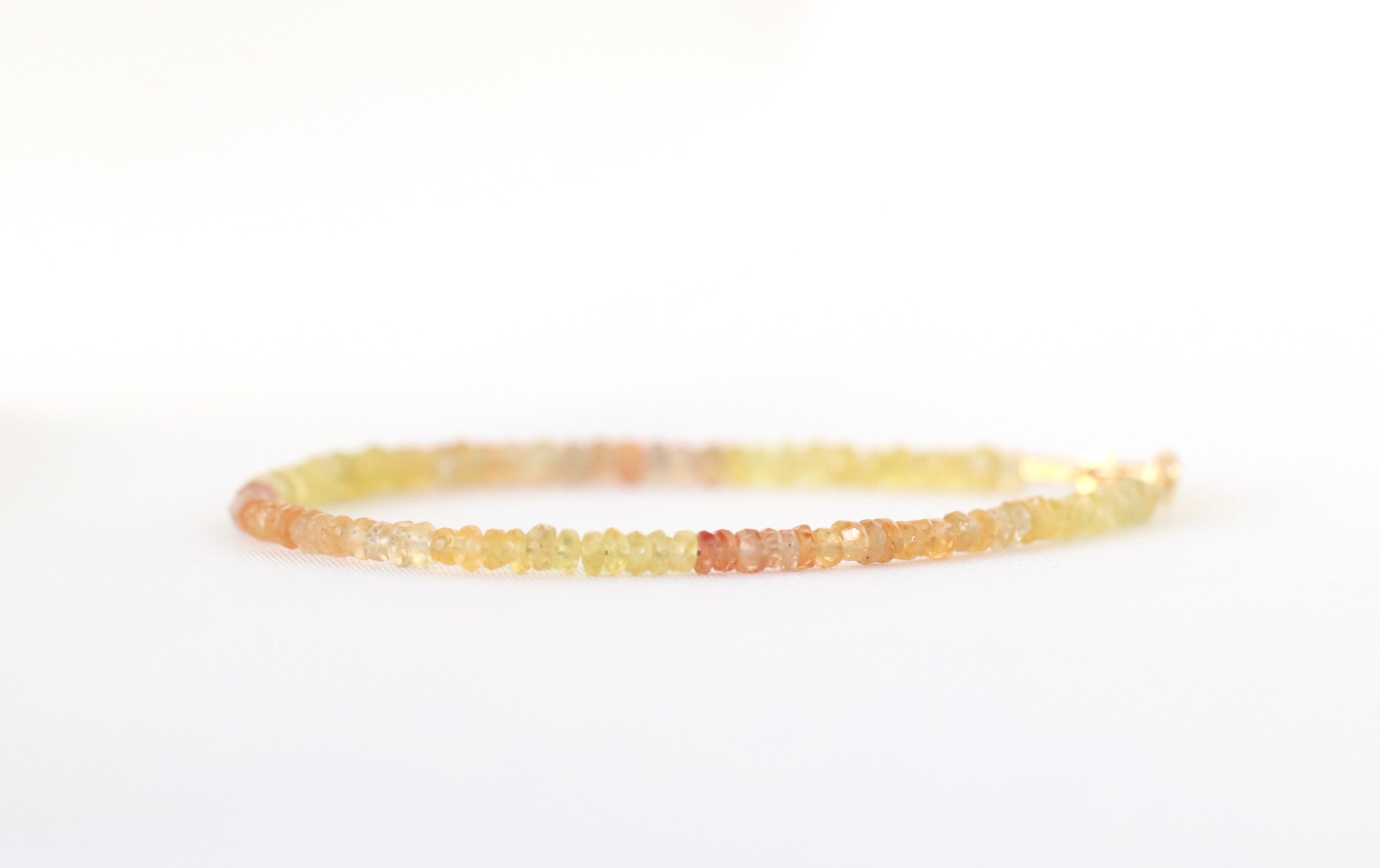 Dainty handmade Yellow Orange Sapphire bracelet