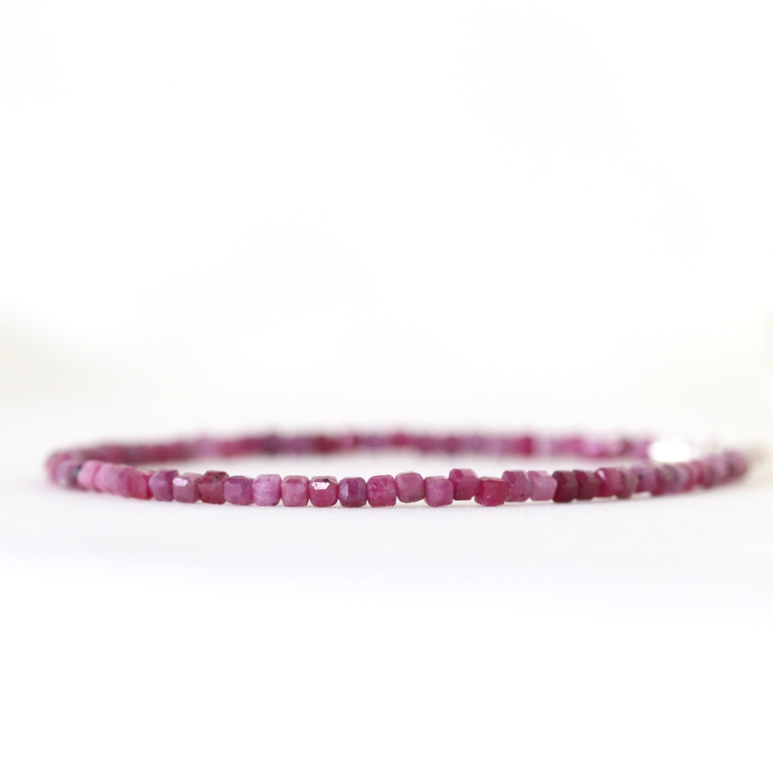 Dainty Ruby bracelet, timeless handmade jewelry with refined elegance