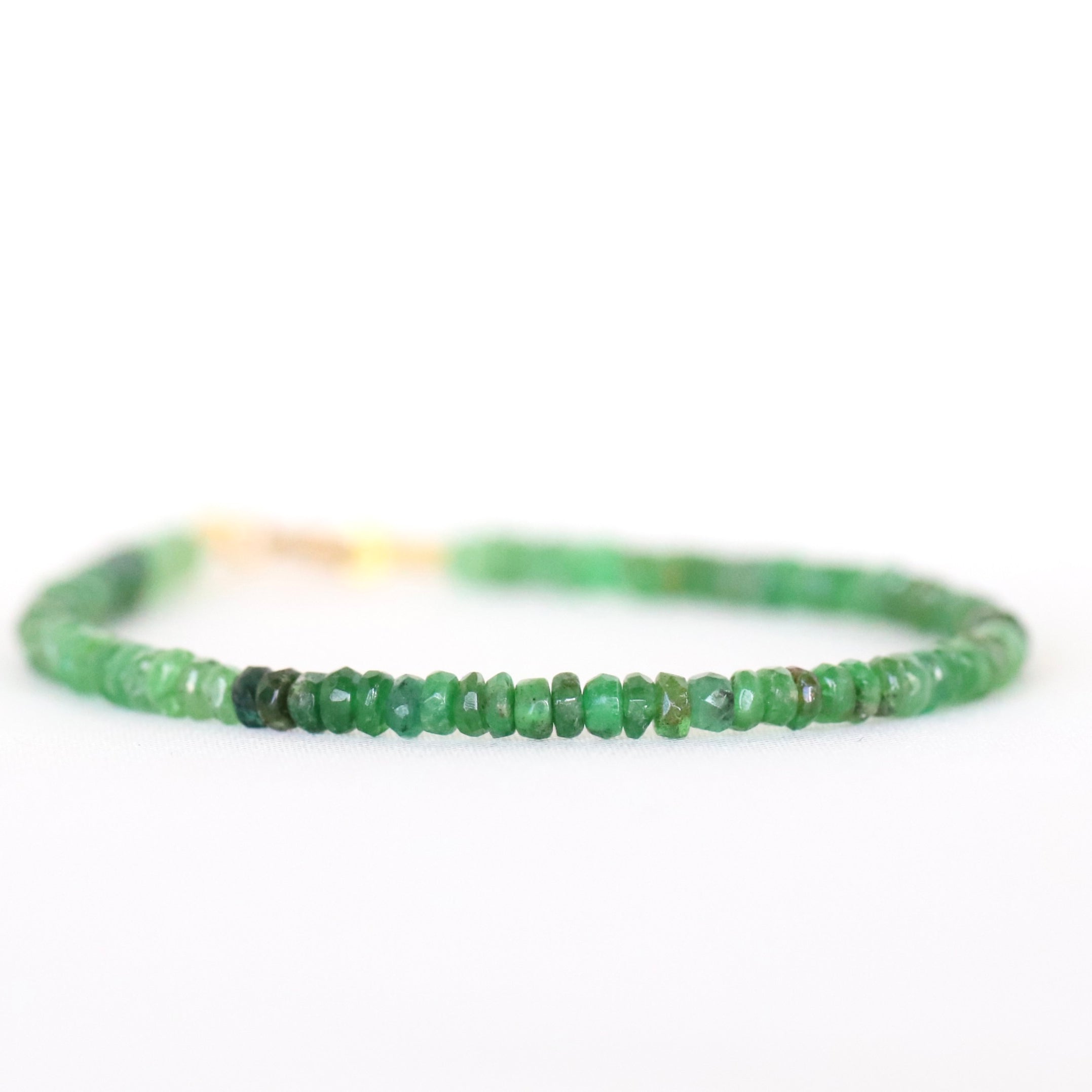 Dainty Tsavorite bracelet, elegant handcrafted design with natural green gemstones