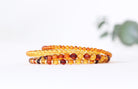 Dainty Yellow Baltic Amber bracelet, elegant handcrafted jewelry with natural amber beads