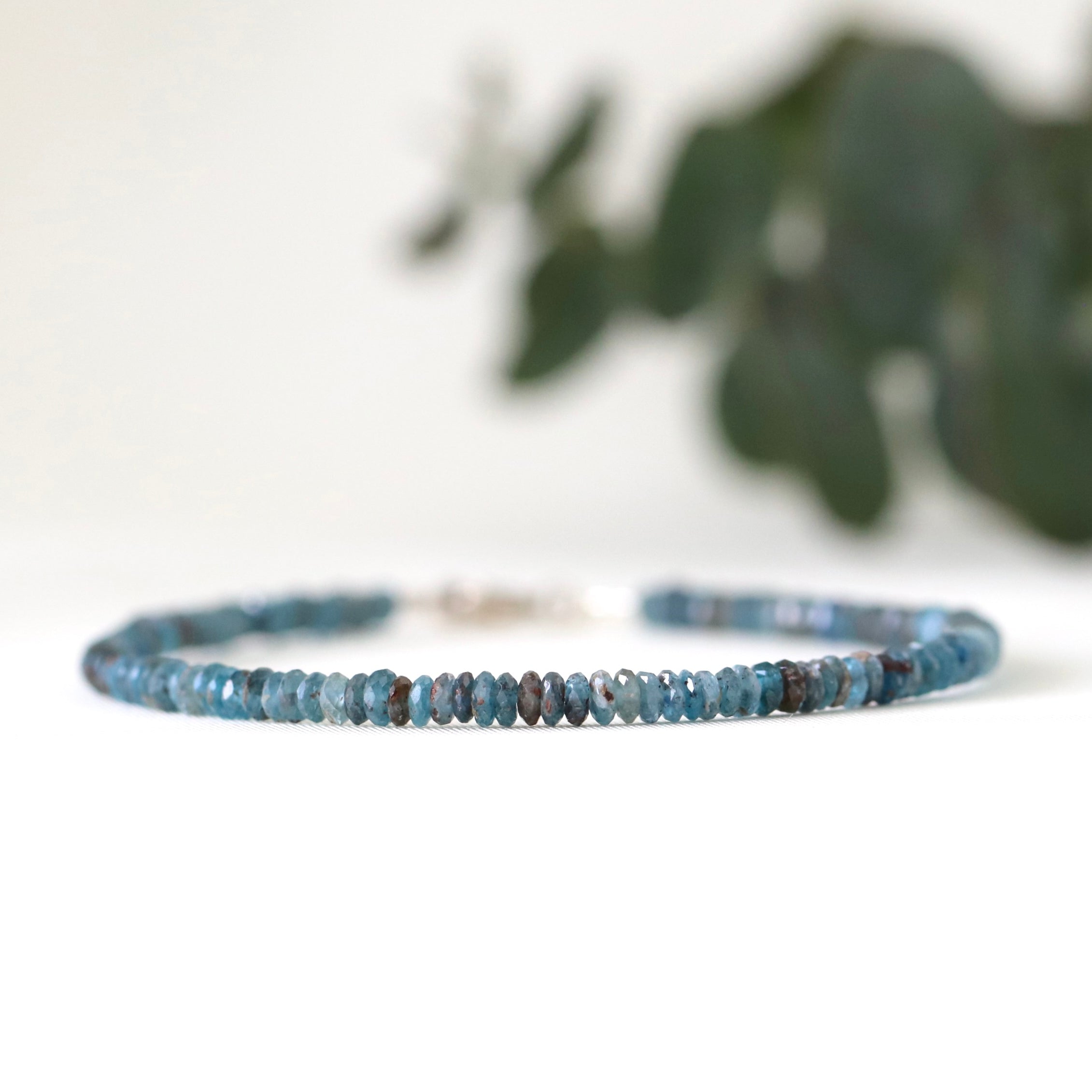 Dark Teal Blue Kyanite bracelet by Oberia Jewelry