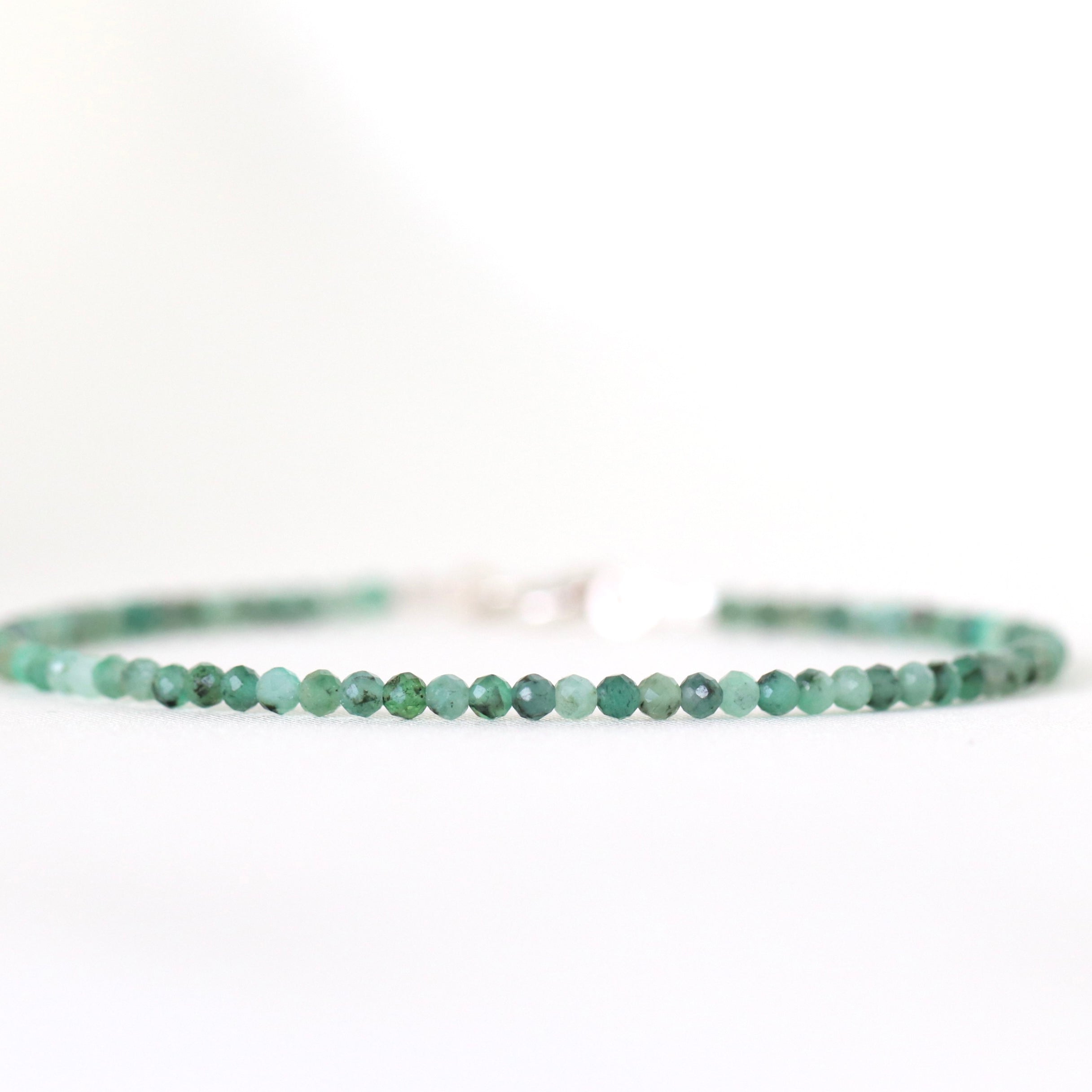 Delicate Colombian Emerald bracelet by Oberia Jewelry