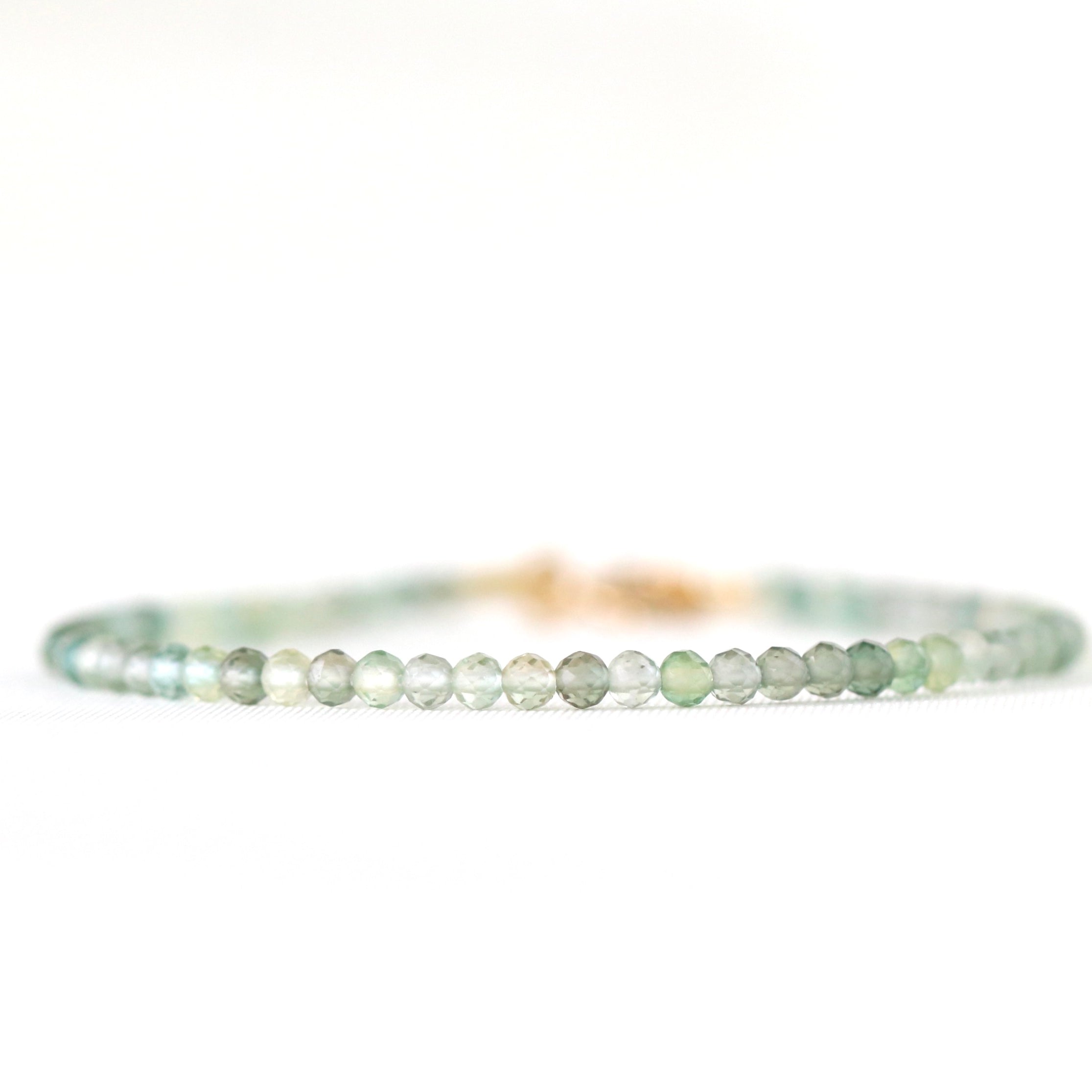 Delicate Green Amethyst bracelet by Oberia Jewelry