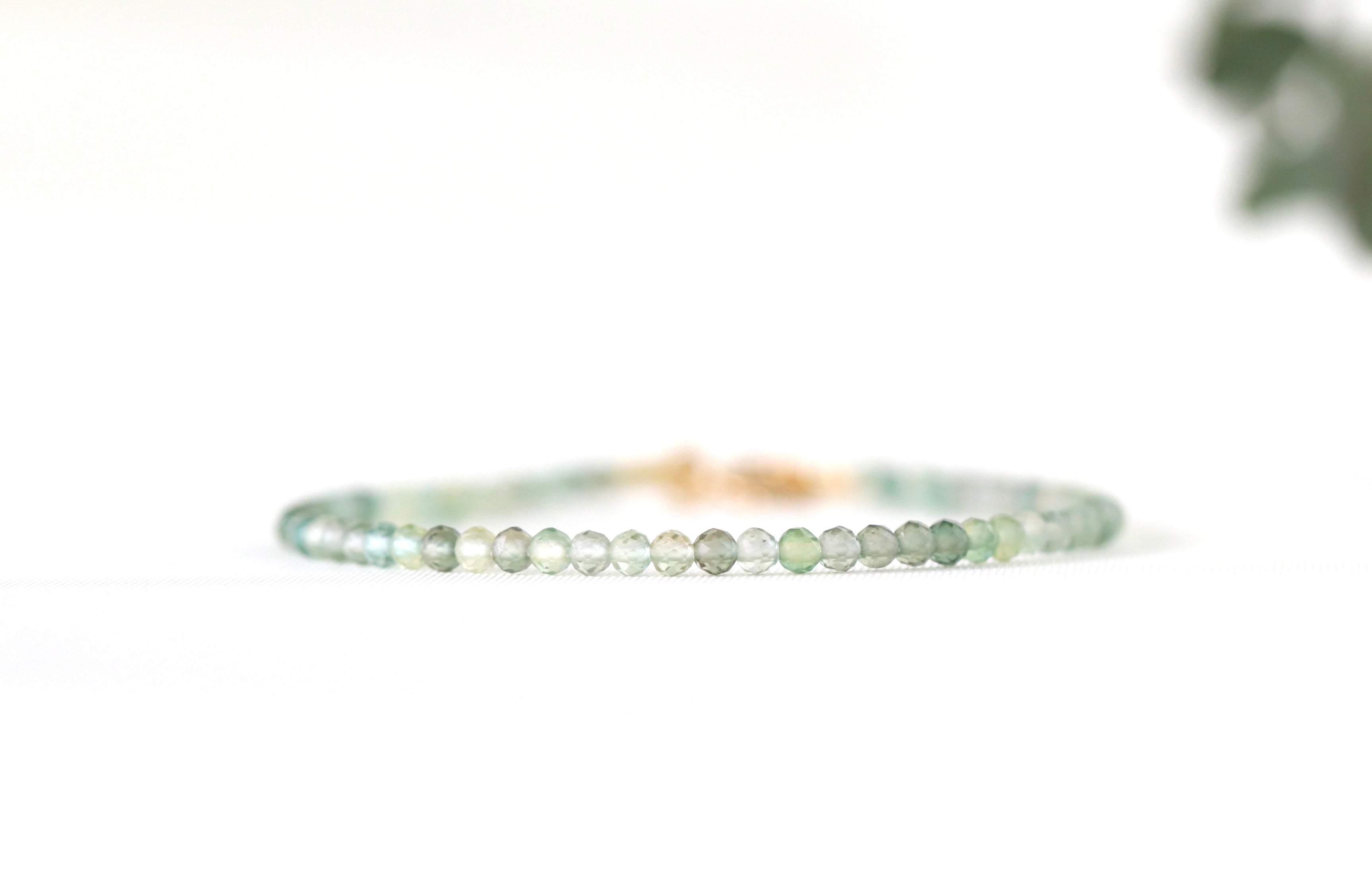 Delicate Green Amethyst bracelet by Oberia Jewelry