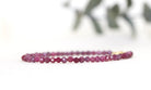 Elegant 3mm Pink Red Ruby bracelet by Oberia Jewelry