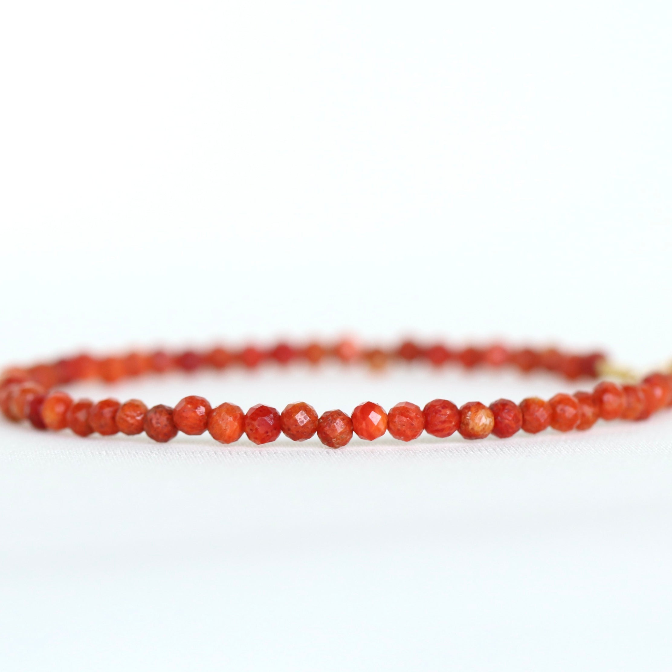 Elegant 3mm Red Coral beaded bracelet