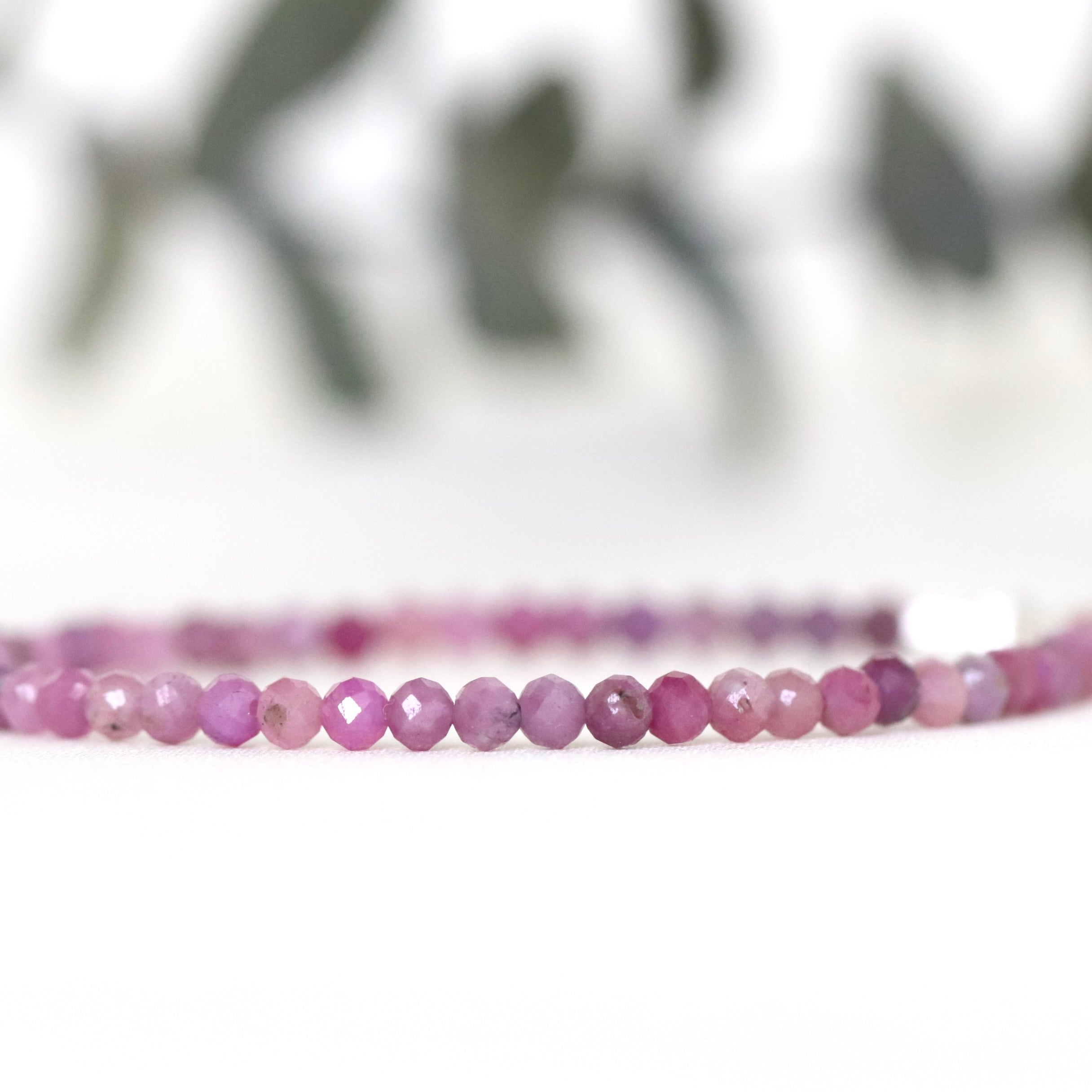 Elegant 3mm Ruby bracelet, handmade jewelry