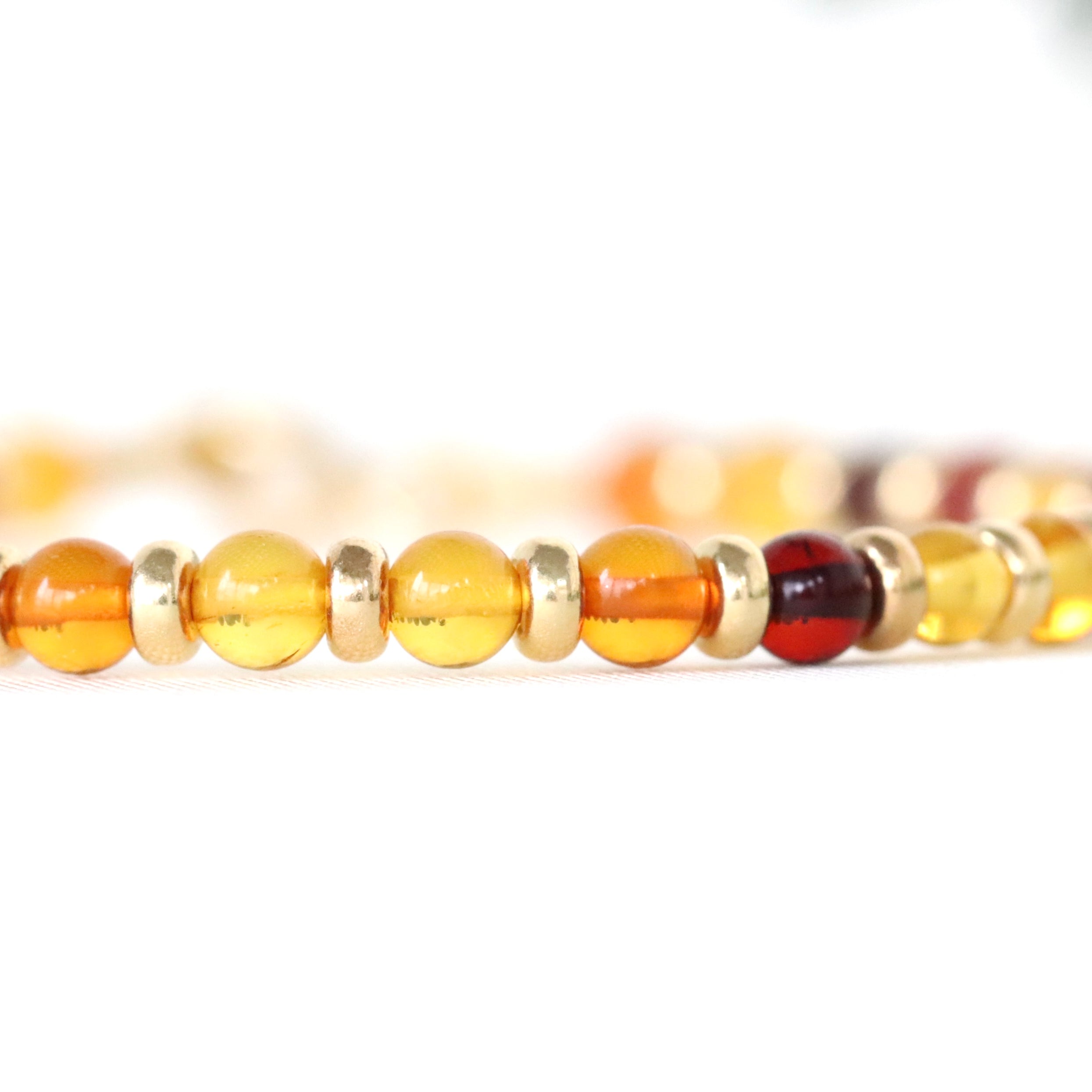 Elegant adjustable Baltic Amber bracelet, handcrafted
