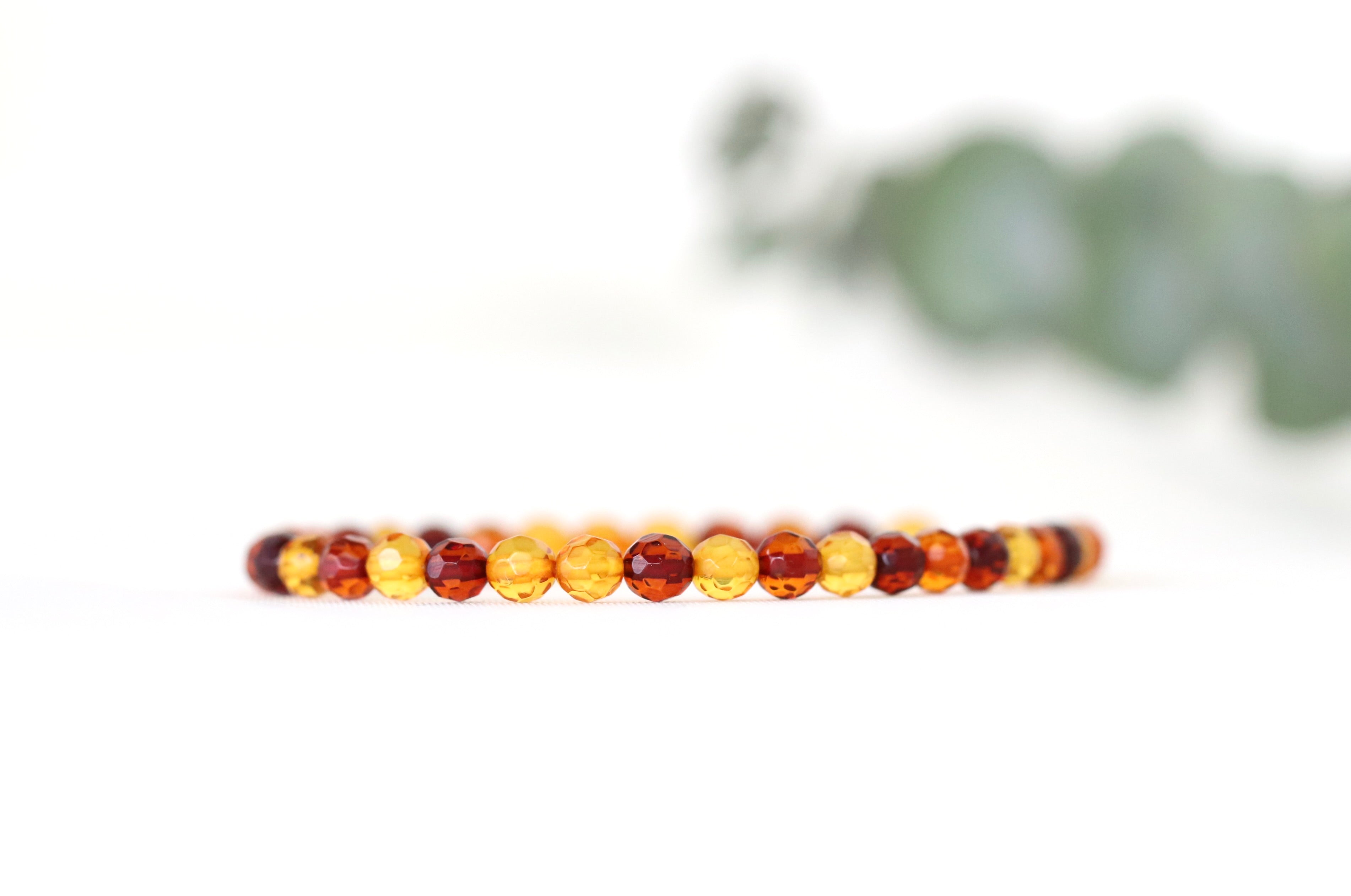 Elegant Baltic Amber bracelet with adjustable design