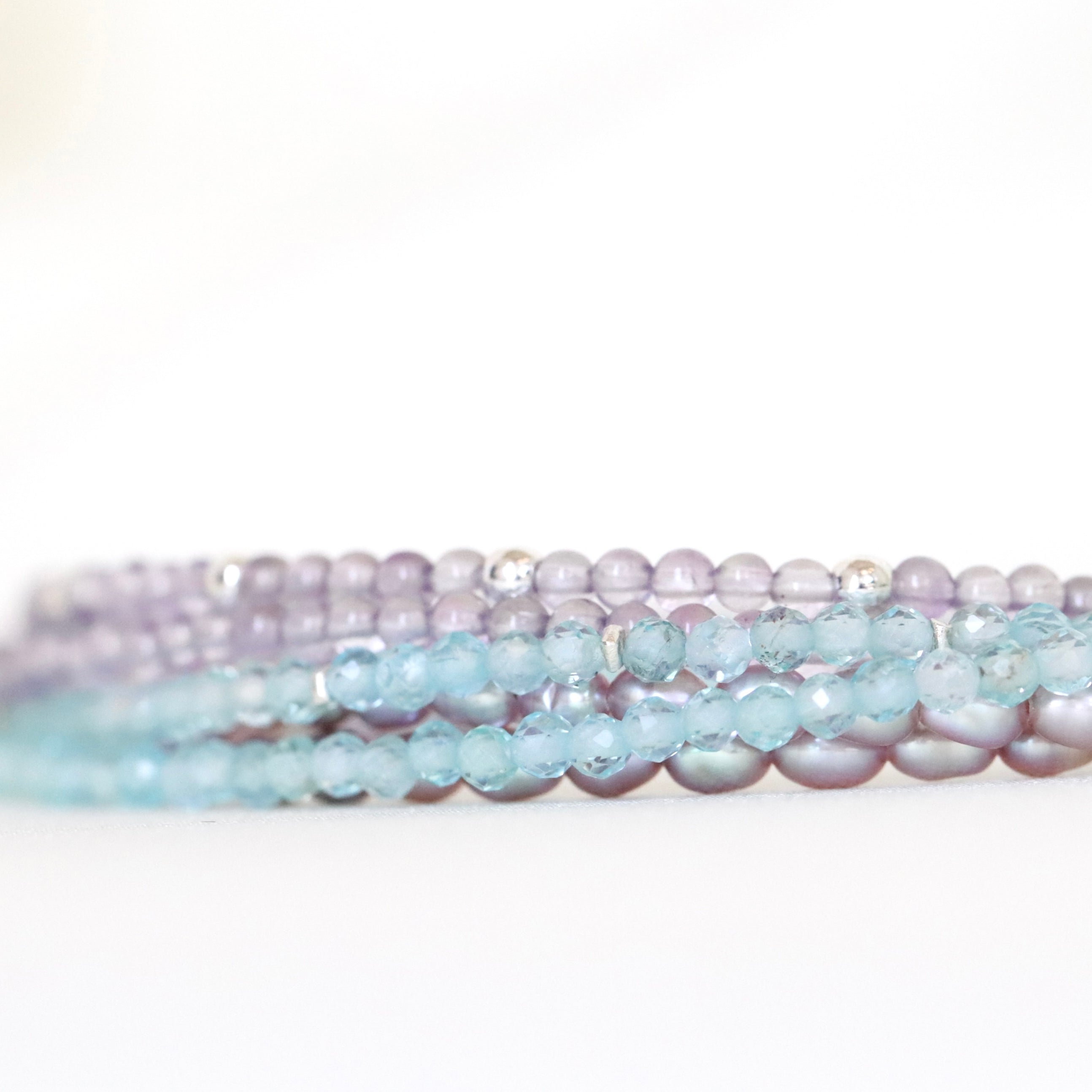 legant Blue Apatite bracelet, minimalist handmade jewelry with sterling silver accents