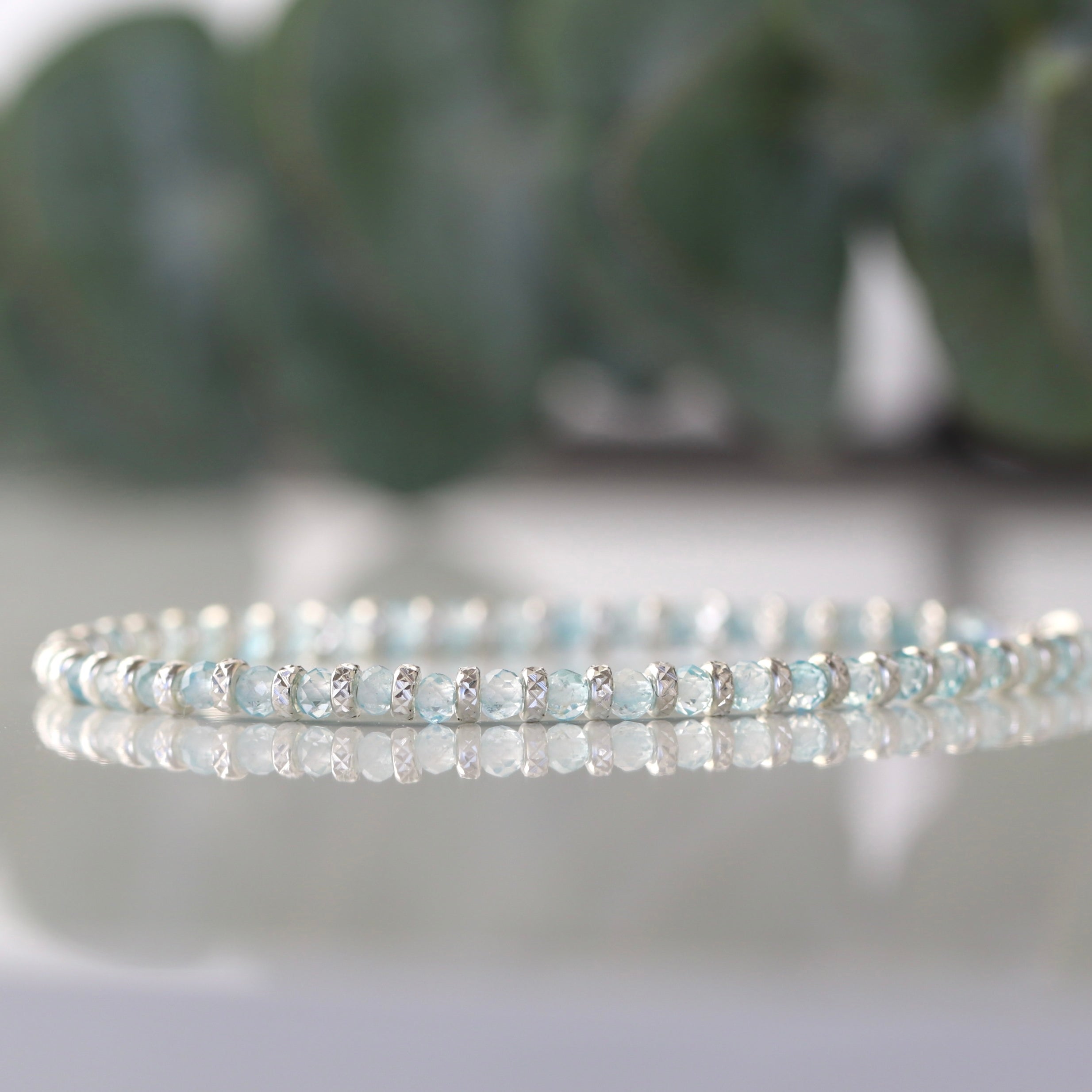 Elegant Blue Topaz bracelet, minimalist design