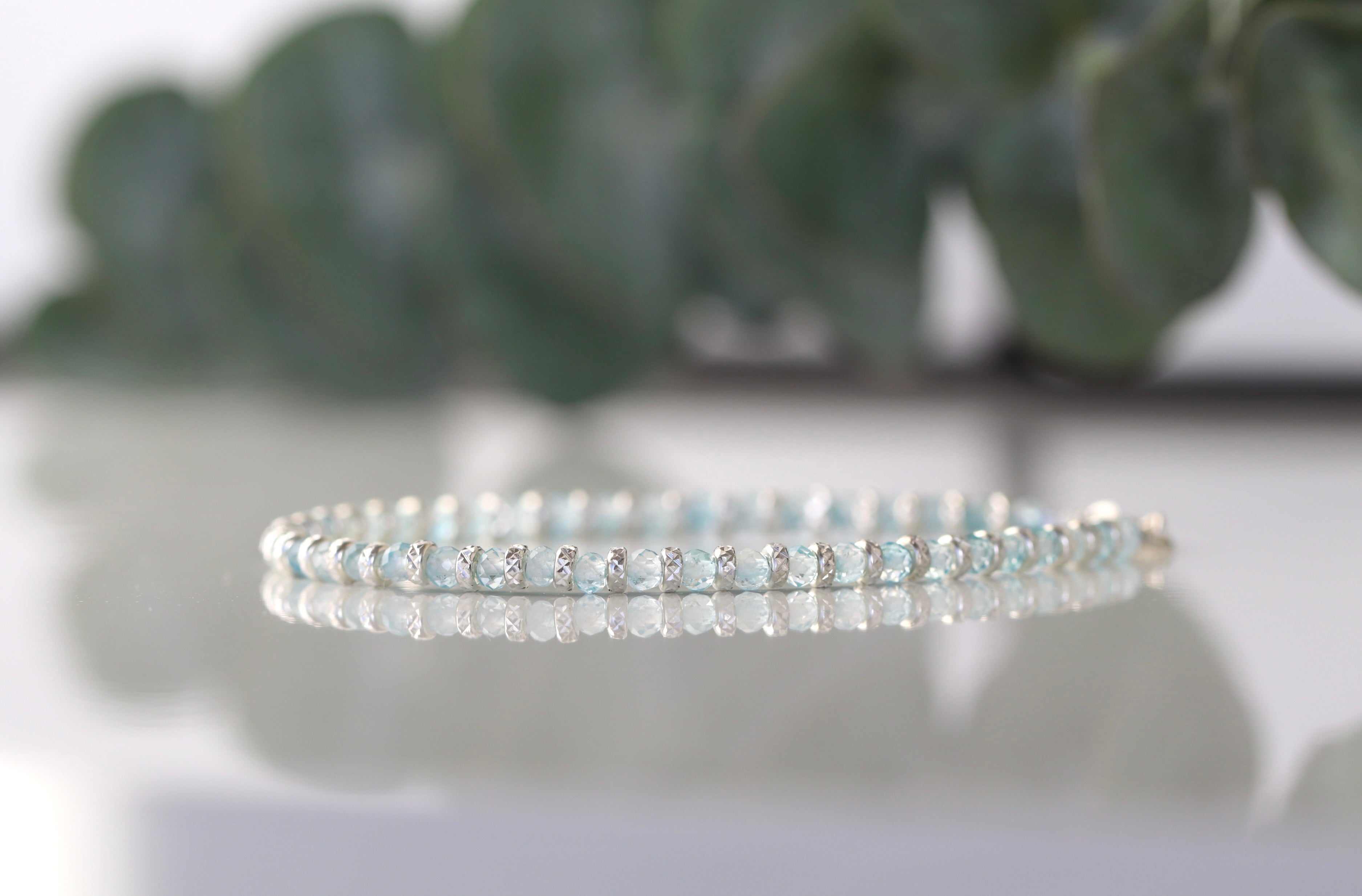 Elegant Blue Topaz bracelet, minimalist design