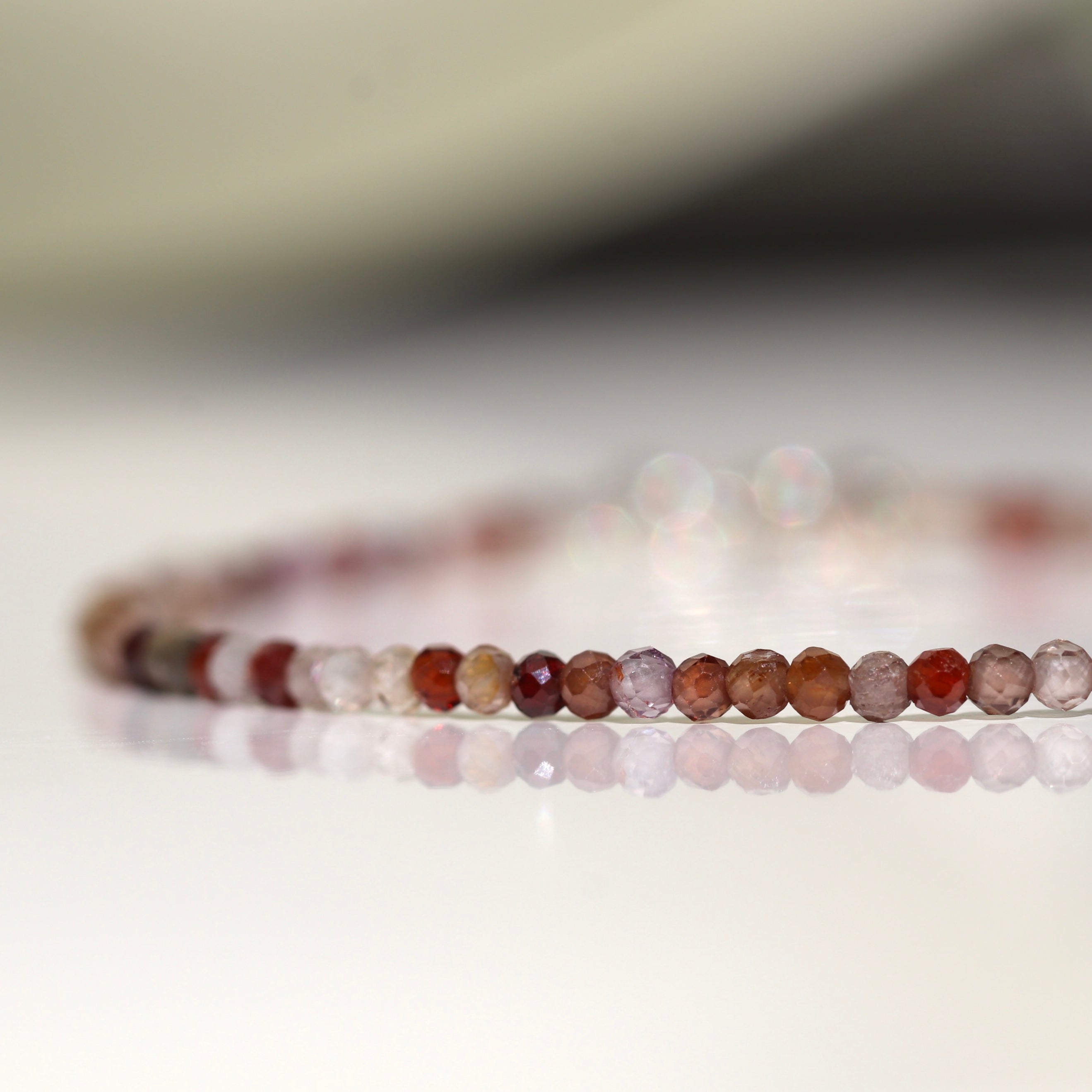 Elegant brown Zircon bracelet with warm earthy tones, timeless handmade design