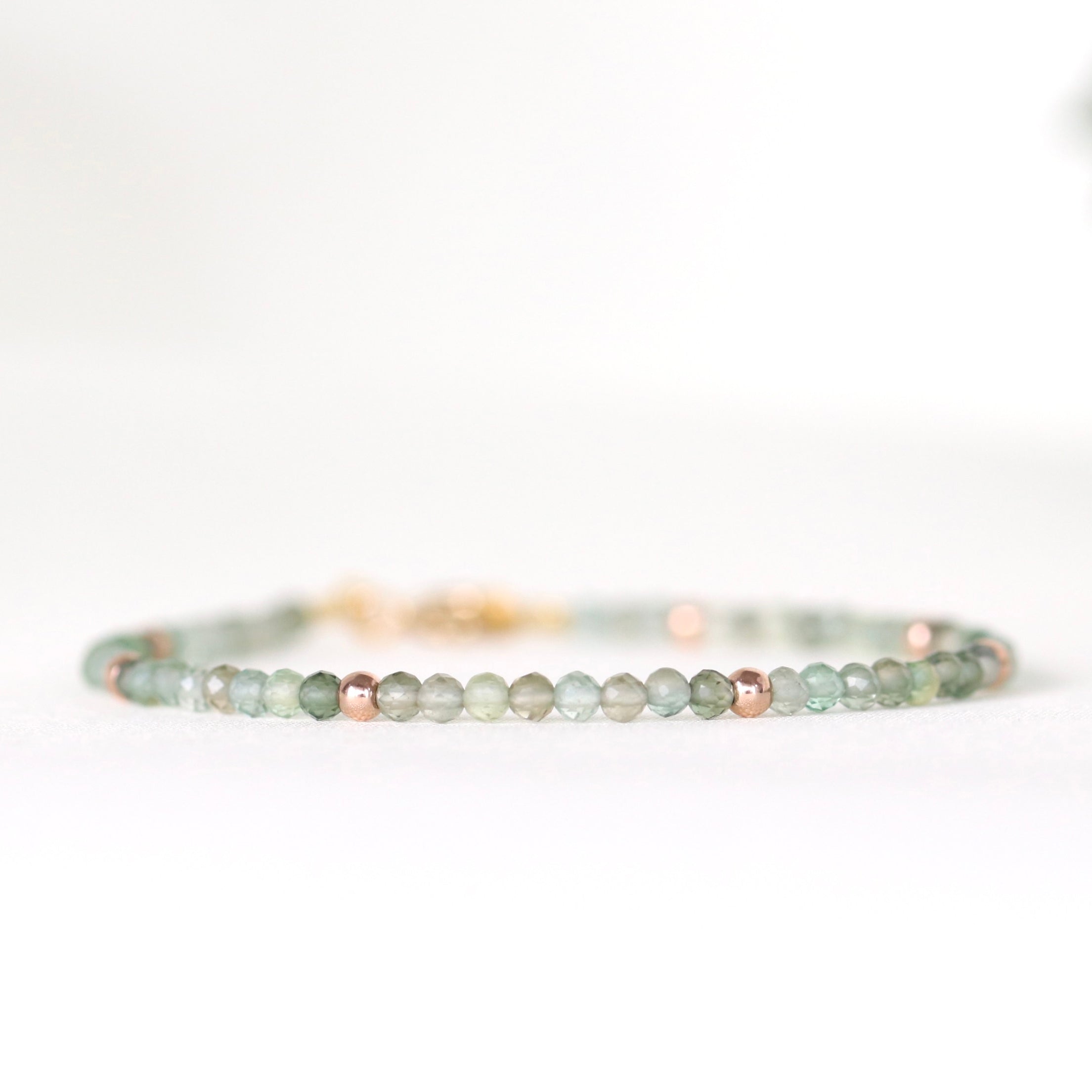 Elegant Green Amethyst and rose gold bracelet by Oberia