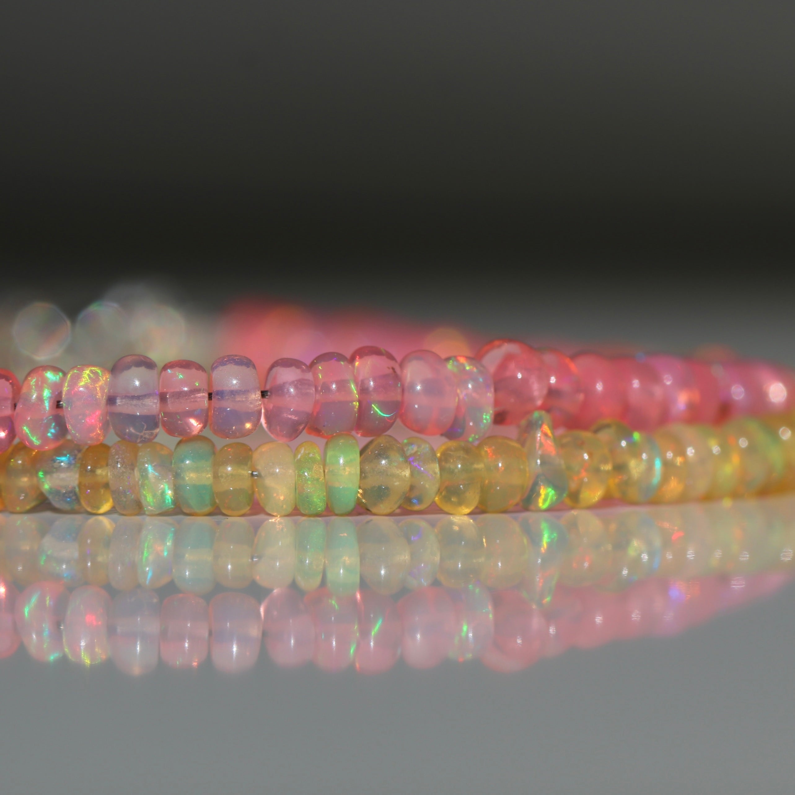 Elegant handmade Fire Pink Opal bracelet, minimalist jewelry with timeless charm by Oberia Jewelry