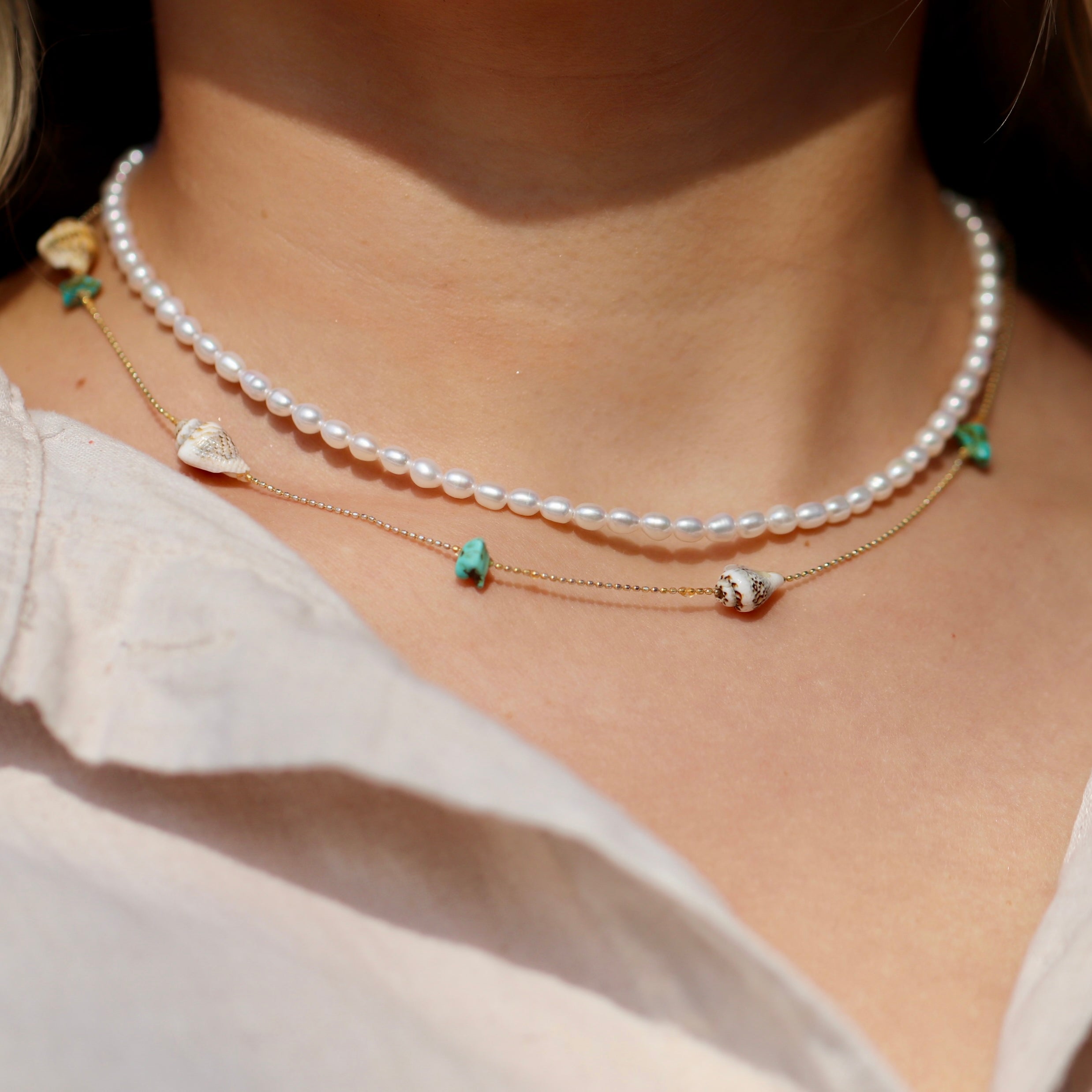 Elegant handmade freshwater pearl necklace