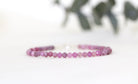 Elegant Pink Ruby bracelet featuring 3mm faceted stones, refined Oberia Jewelry design